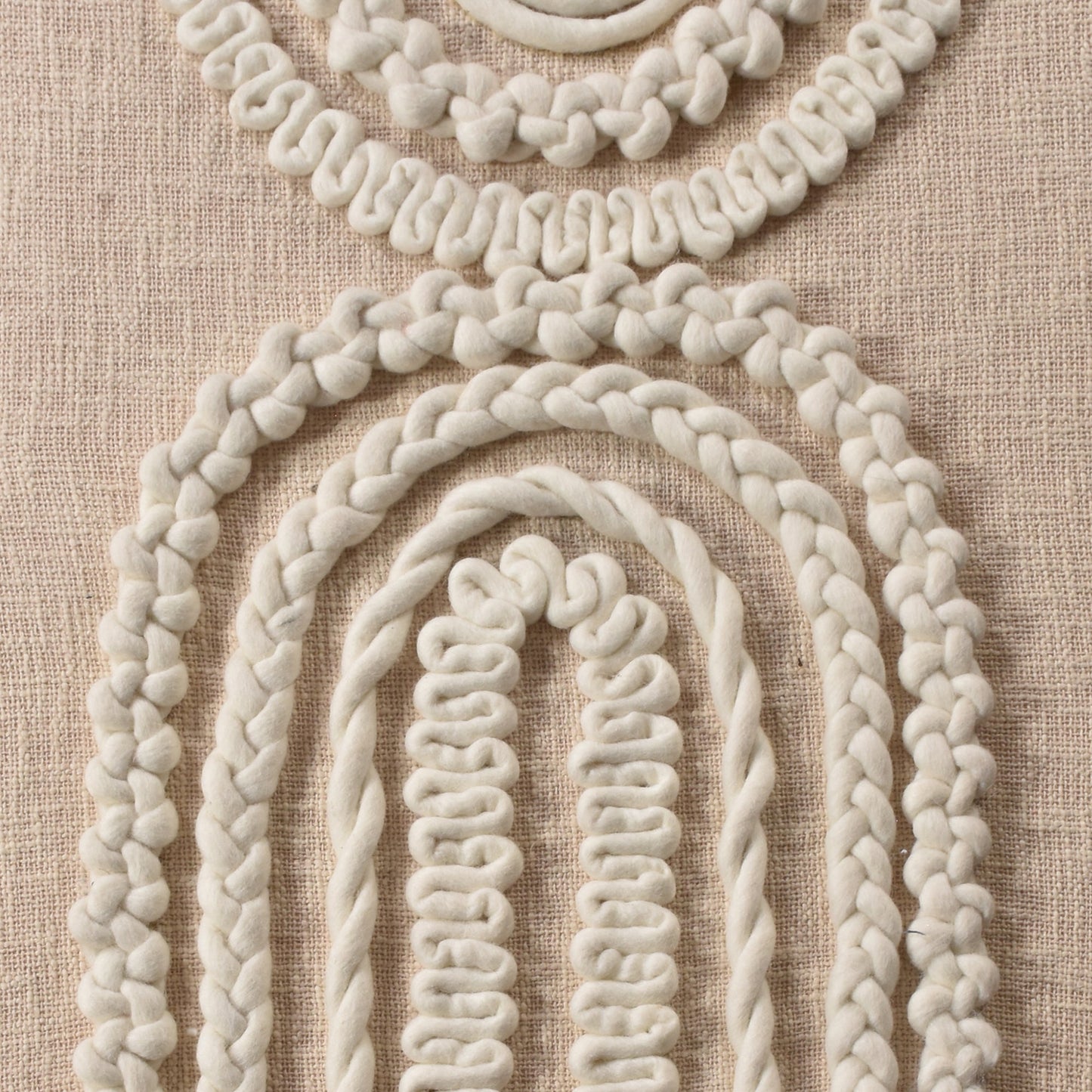 DARIN WALL ART AND LAMAS WALL ART - BEIGE-IVORY/IVORY - HAND WOVEN / OVER TUFTED - WOOL & MDF