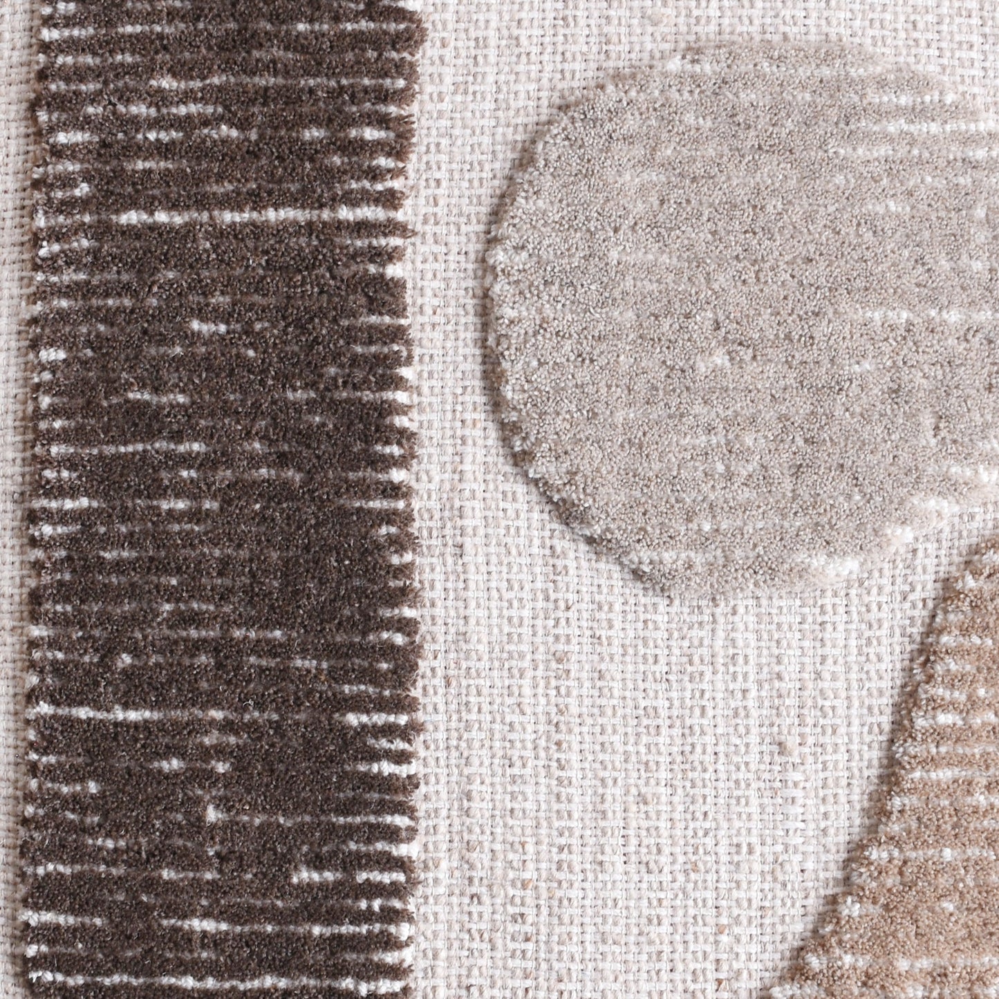 PIRES WALL ART AND OSASCO WALL ART - IVORY/BROWN - HAND WOVEN / OVER TUFTED - WOOL & MDF