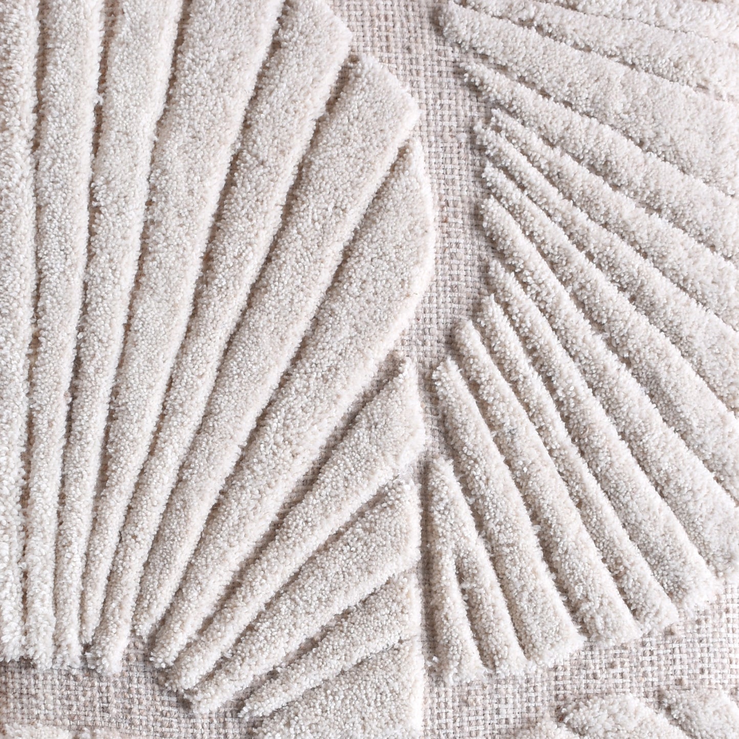 CAETANO WALL ART - IVORY - HAND WOVEN/OVER TUFTED - WOOL & MDF