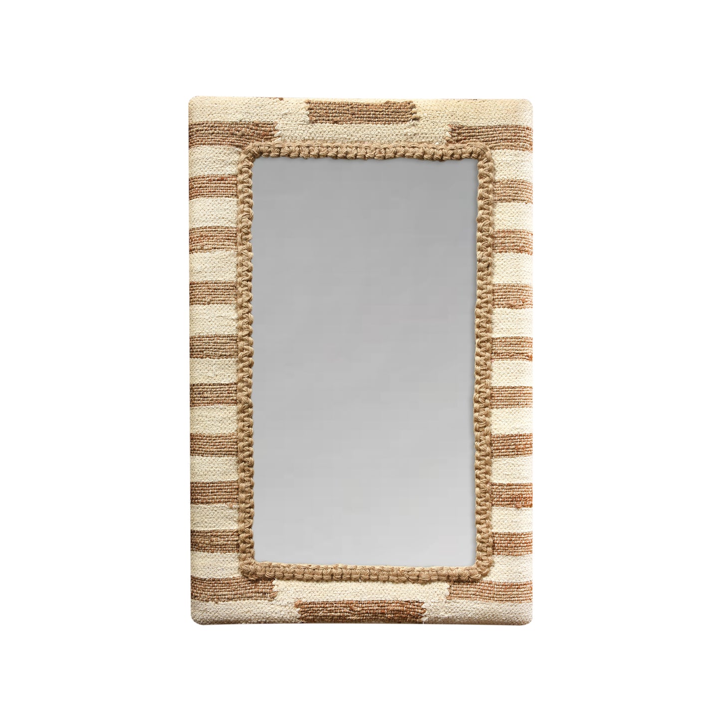 DJEBEL WALL MIRROR - NATURAL IVORY - HAND WOVEN - JUTE/COTTON & MDF