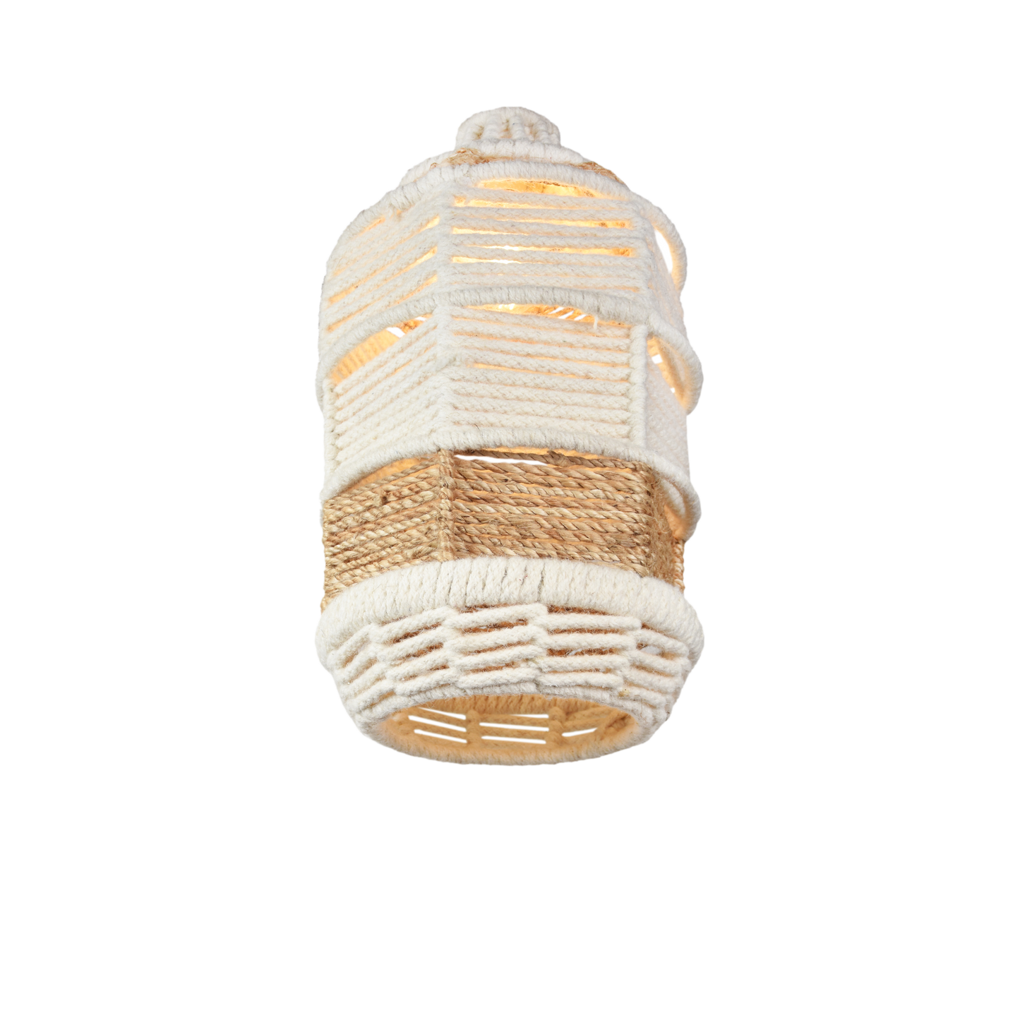 GUARIBA-II LAMP - IVORY/NATURAL - HAND MADE - WOOL DORI + JUTE