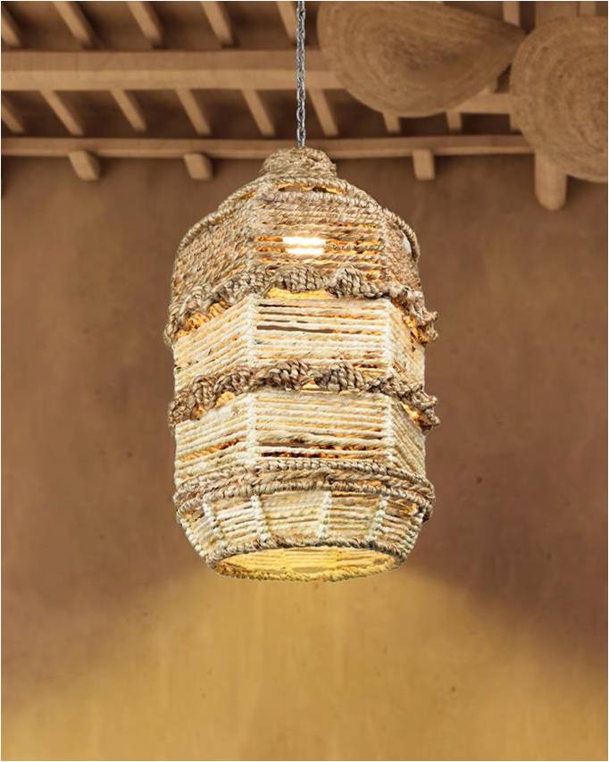 INUBIA LAMP - IVORY/NATURAL - HAND MADE - JUTE