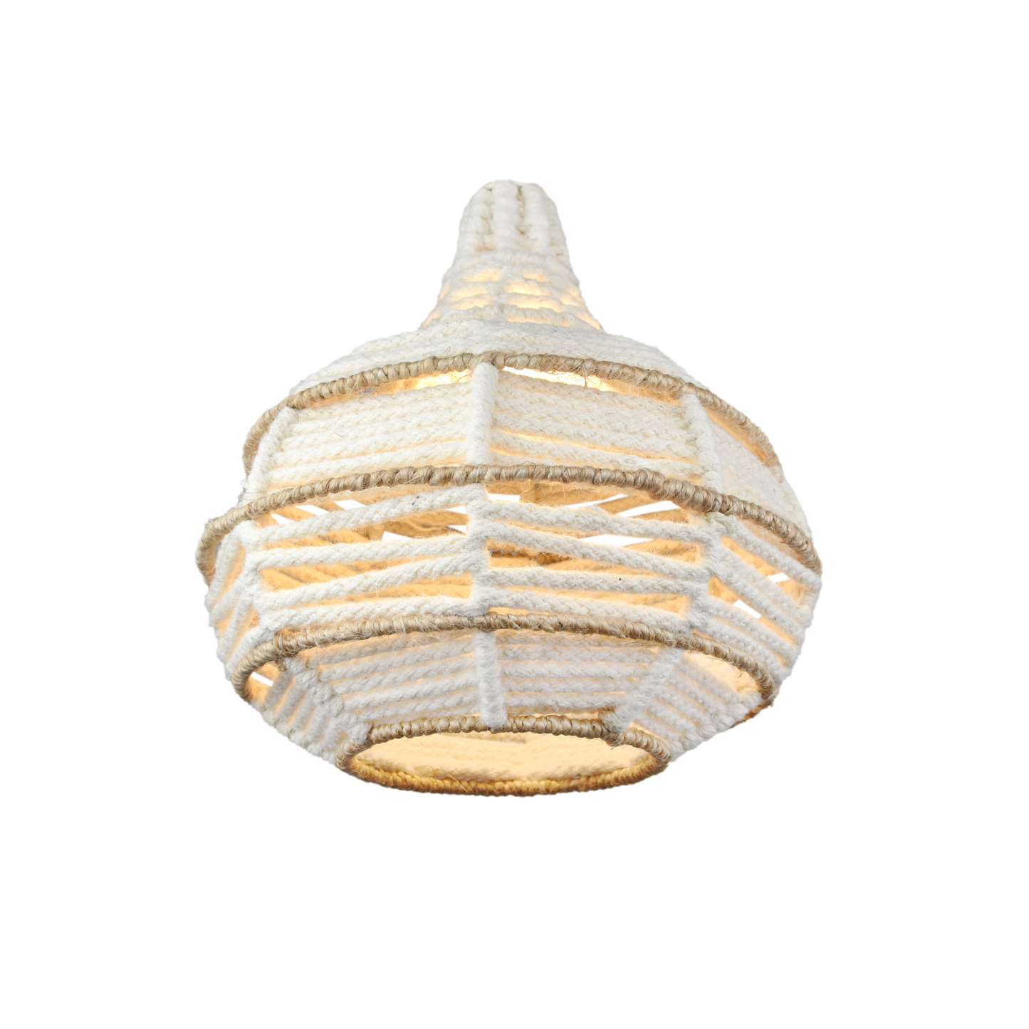 JUNQUEIR LAMP - IVORY/NATURAL - HAND MADE - WOOL DORI + JUTE