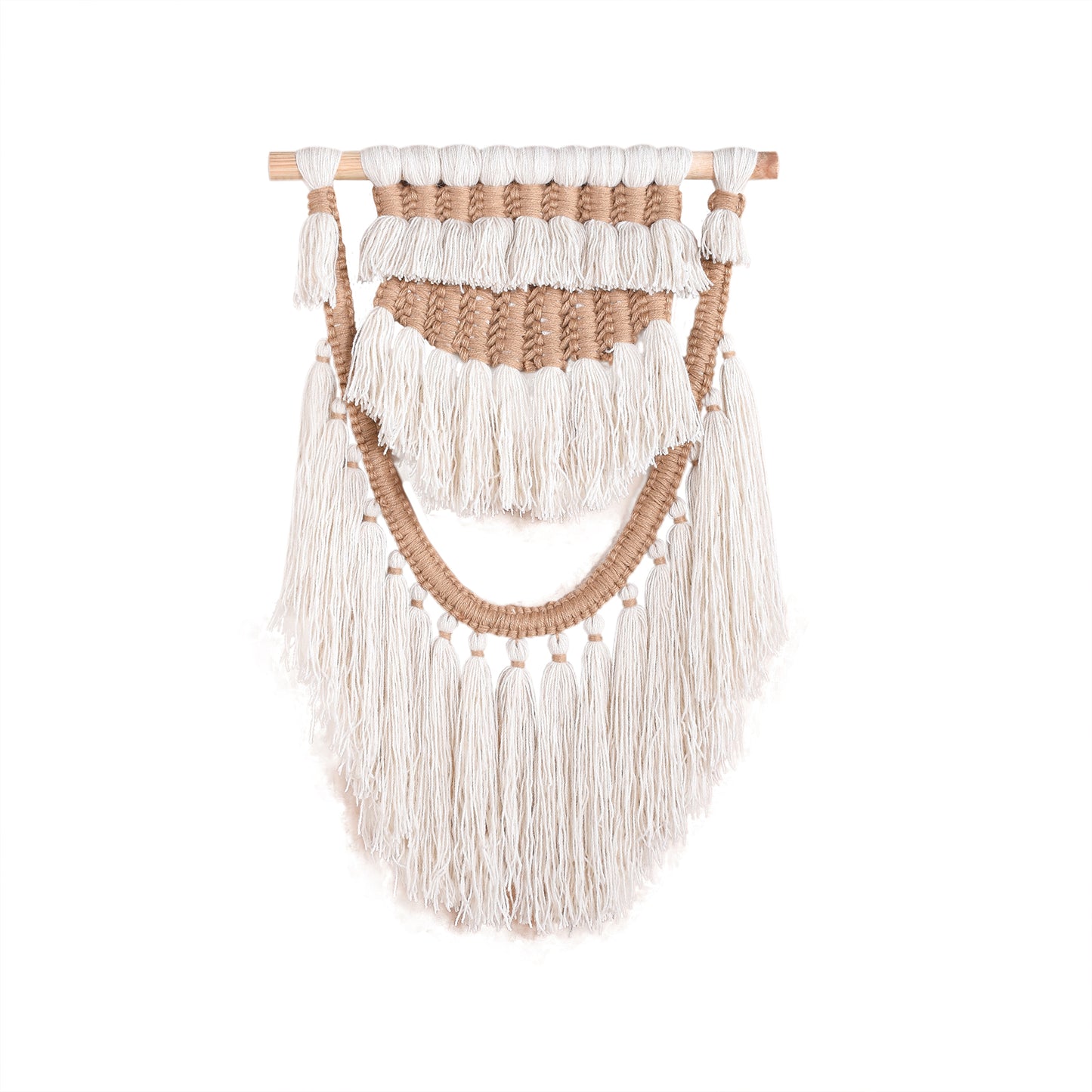 KOSCIUS WALL HANGING - IVORY/NATURAL - HAND KNITTED - WOOL + JUTE