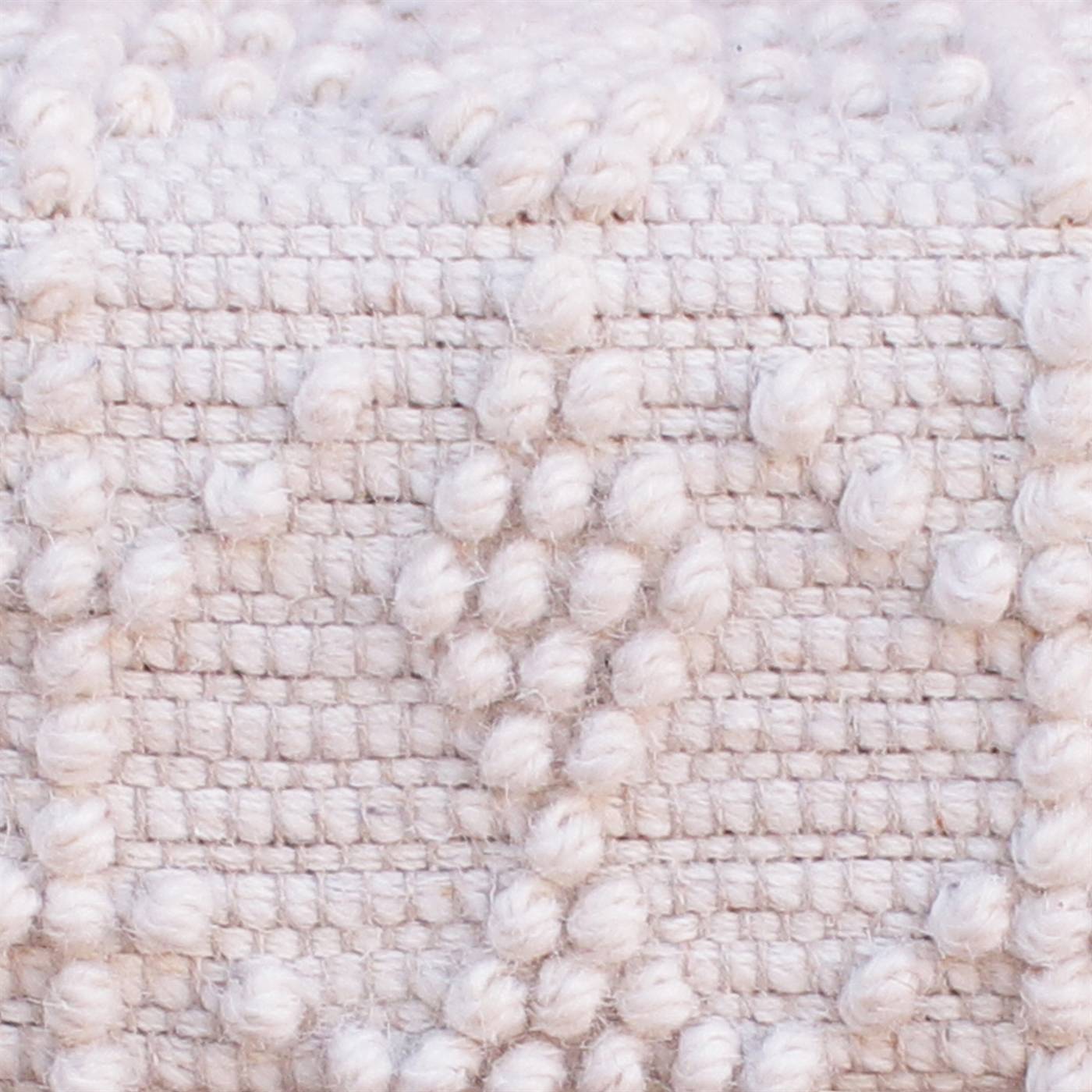 Kandos Bench, 120x40x50 cm, Natural White, Wool, Hand Woven, Pitloom, All Loop