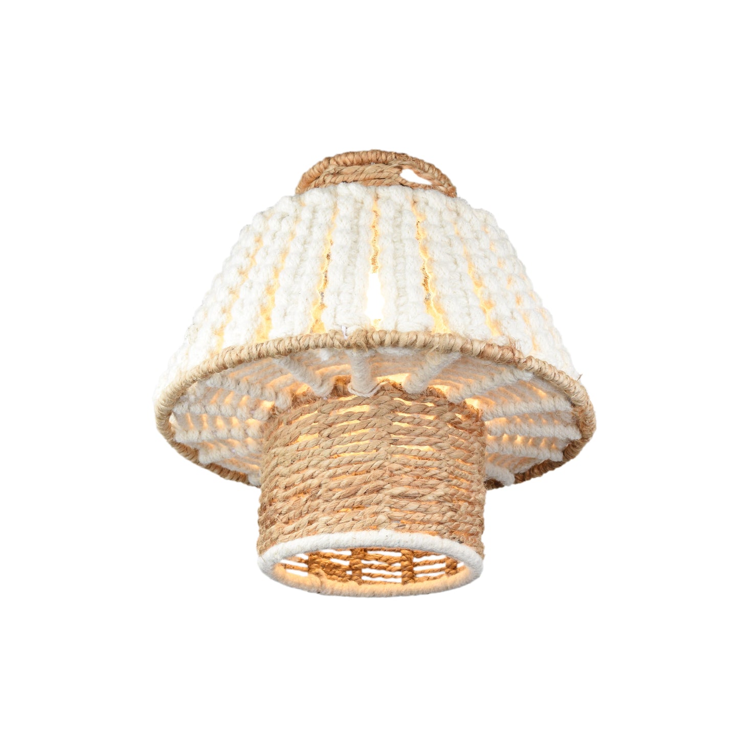 MAUA LAMP - IVORY/NATURAL - HAND MADE - WOOL DORI + JUTE