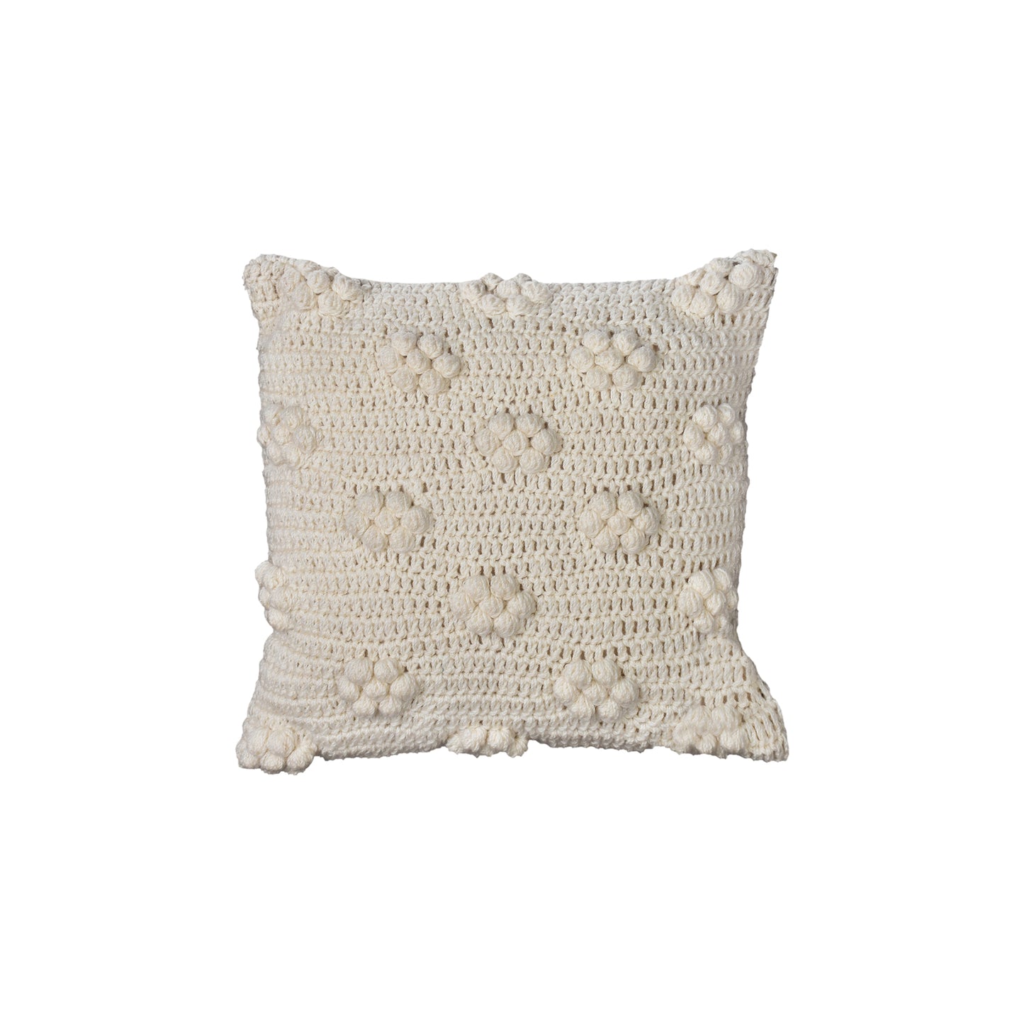 MONYO CUSHION - HANDKNITTED - WOOL - IVORY