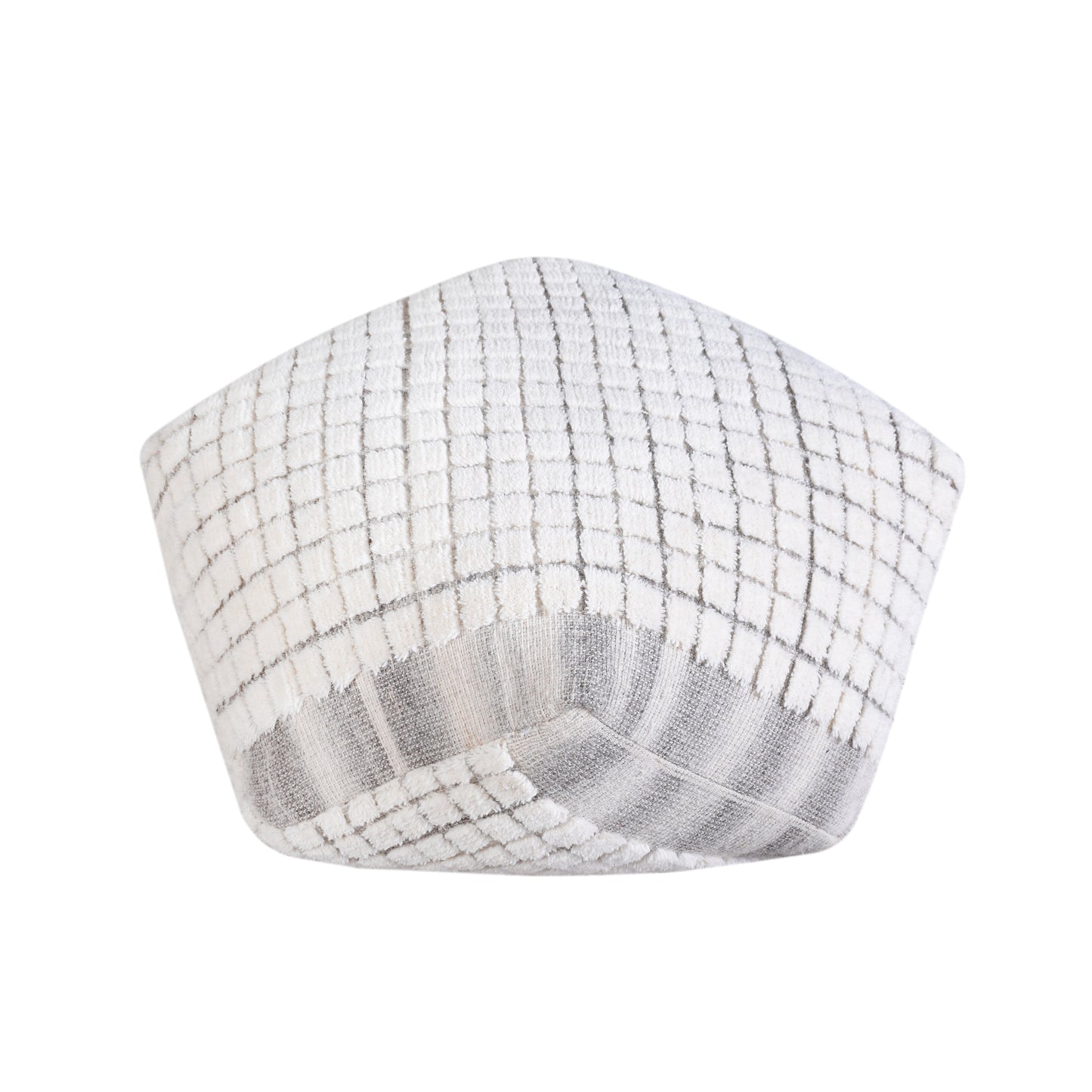 MORAVICA POUF - IVORY/GREY - HAND WOVEN - WOOL