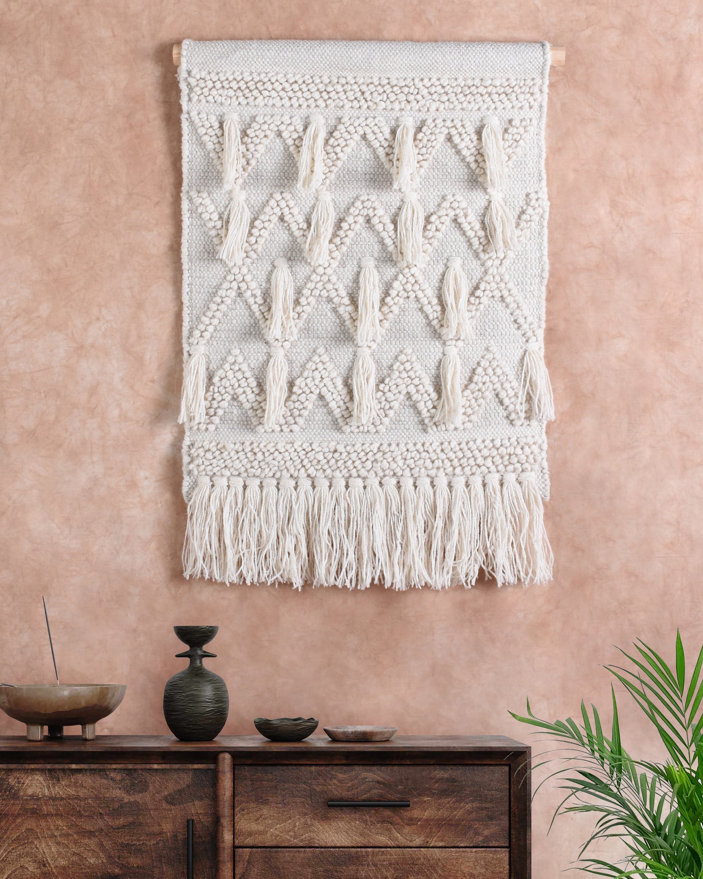 MURGENI WALL HANGING - IVORY - HAND WOVEN - WOOL
