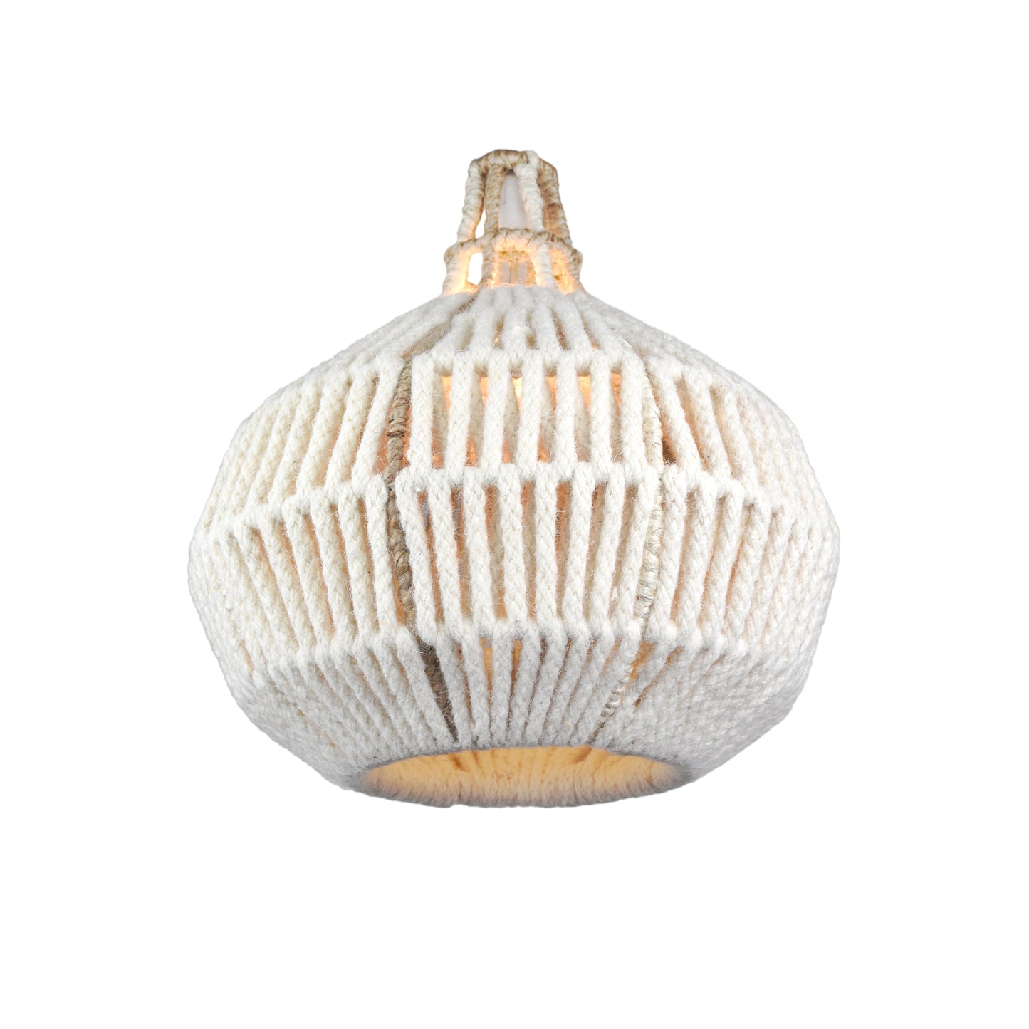 PAULICEIA LAMP - IVORY/NATURAL - HAND MADE - WOOL DORI + JUTE