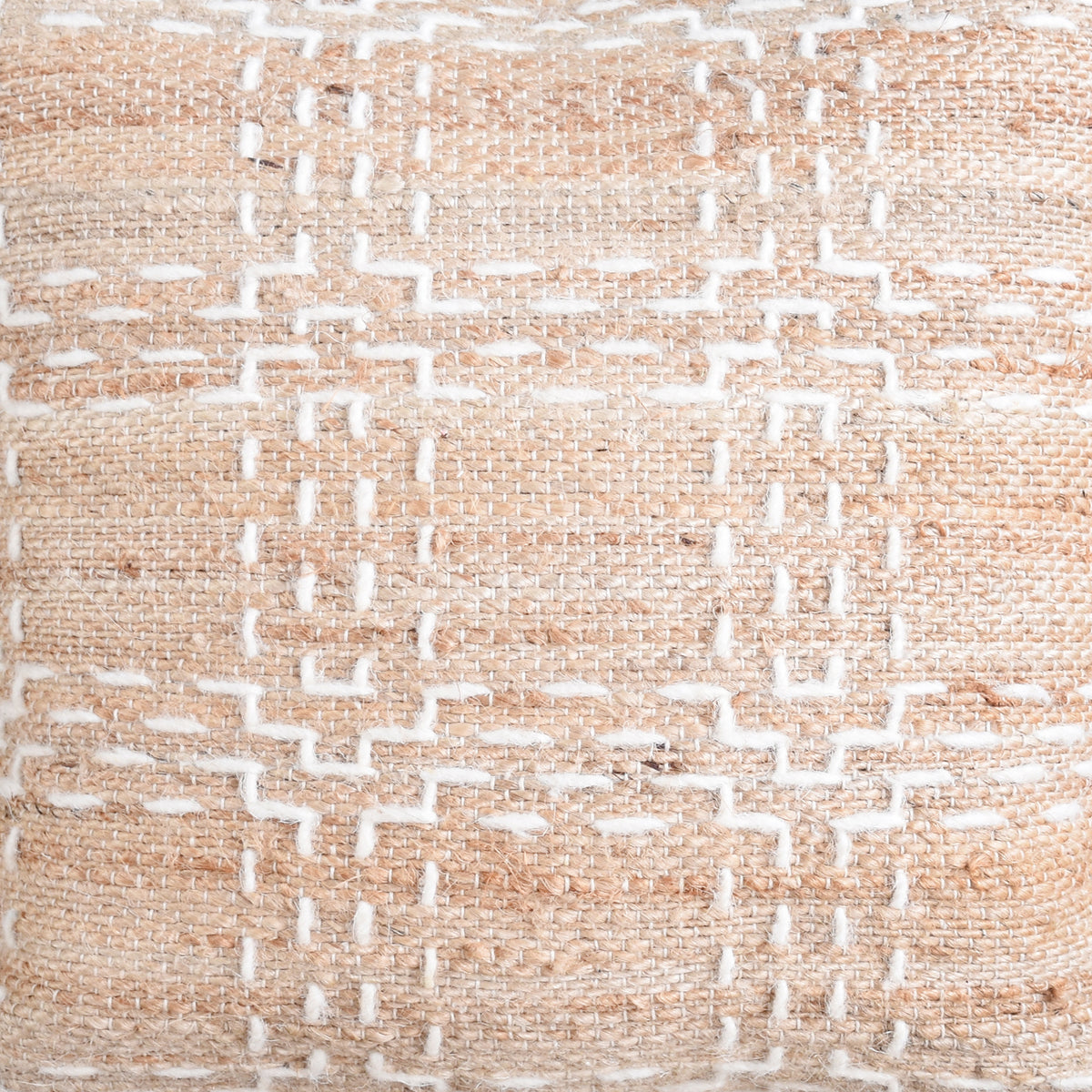 PLOPANA CUSHION - JUTE/WOOL - NATURAL/IVORY - HANDWOVEN