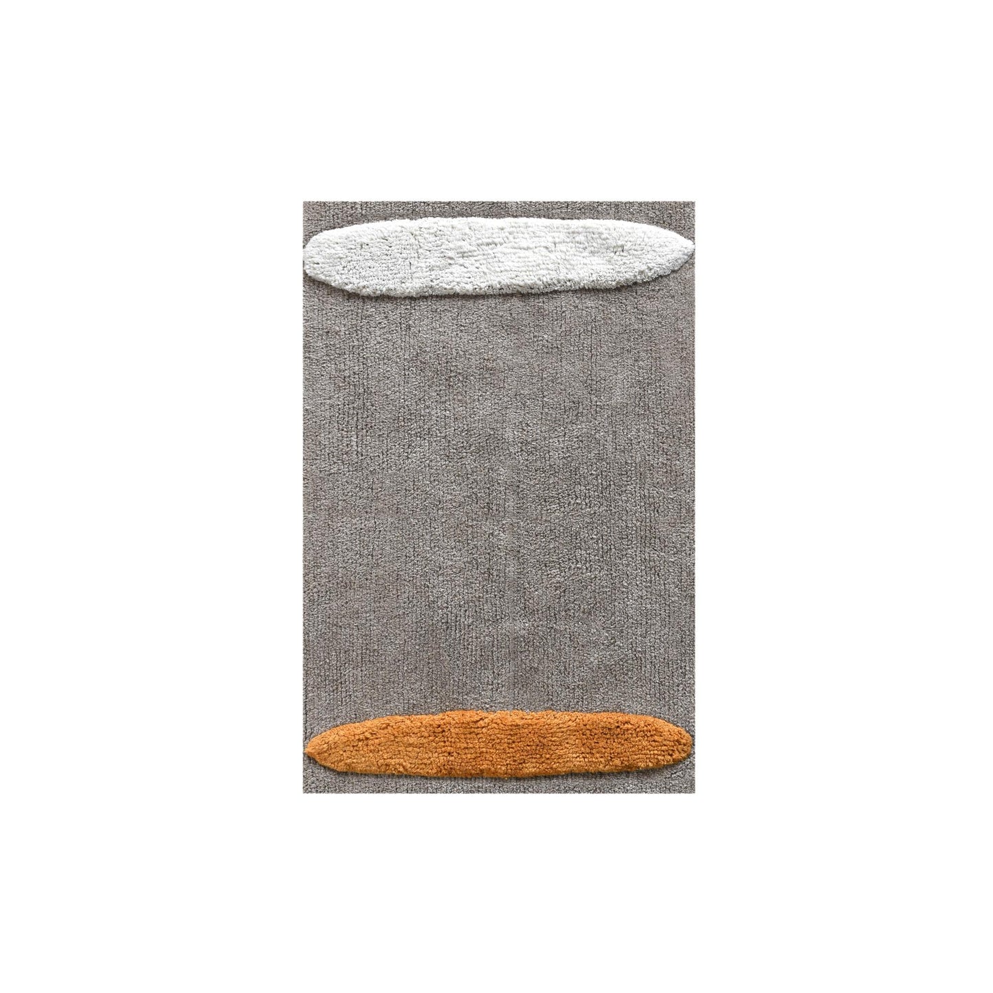ROSSVILLE BATH RUG - GREY/IVORY/ORANGE - TABLE TUFTED - COTTON