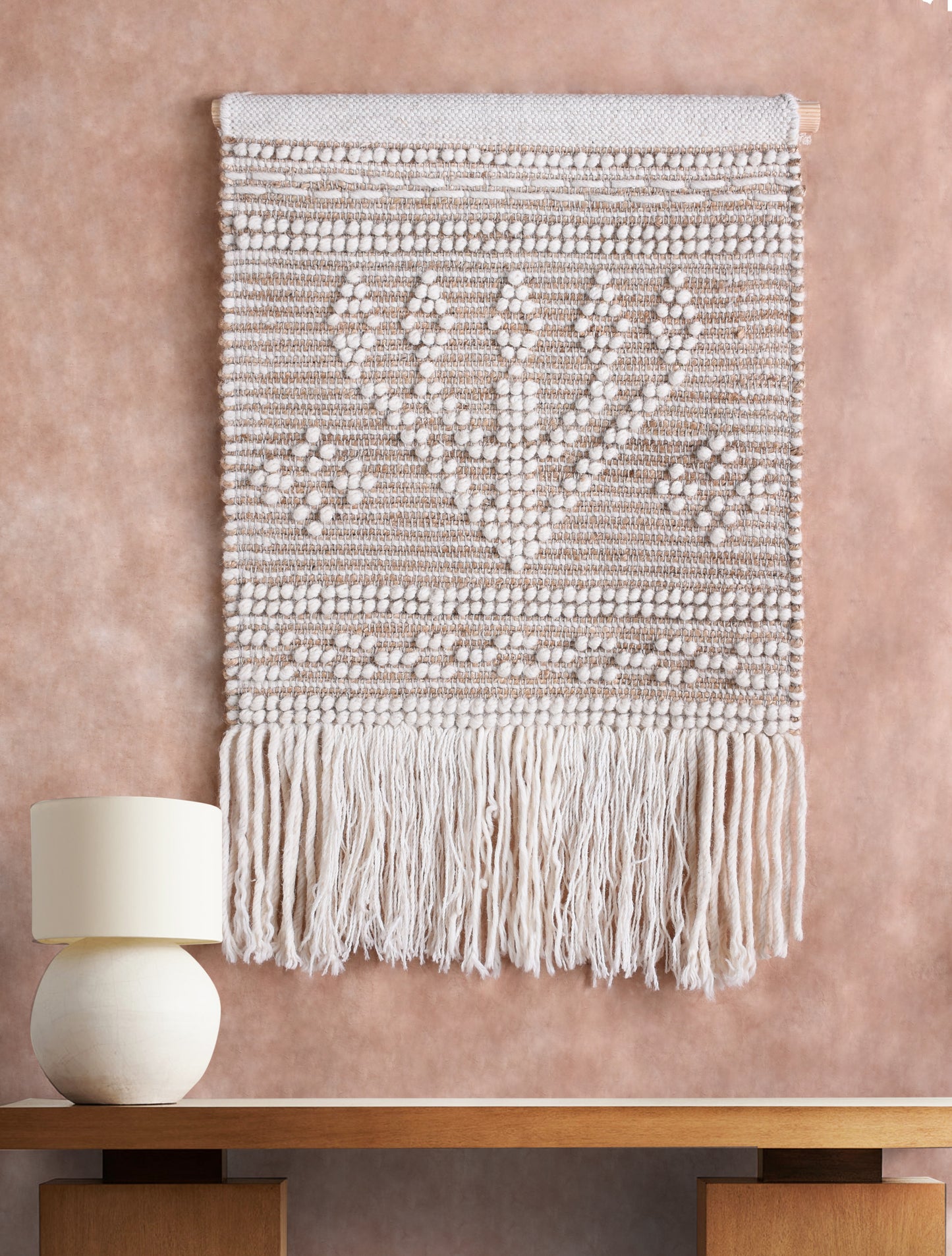 SEDERHAT WALL HANGING - NATURAL/IVORY - HAND WOVEN - JUTE + WOOL