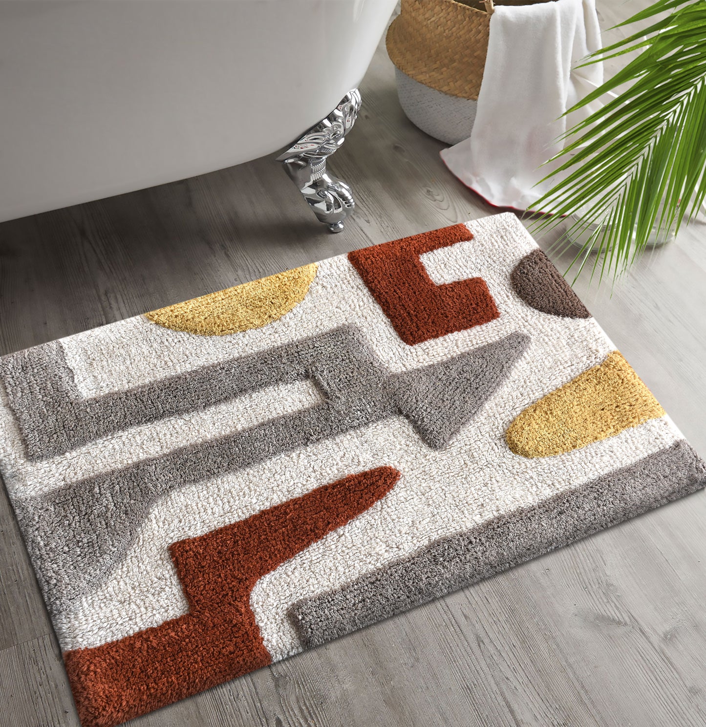 TRIOMF BATH RUG - IVORY/MULTI - TABLE TUFTED - COTTON