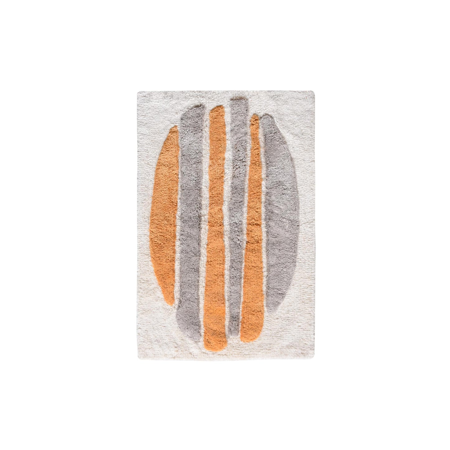 ZONKEZI BATH RUG - IVORY/GREY/ORANGE - TABLE TUFTED - COTTON