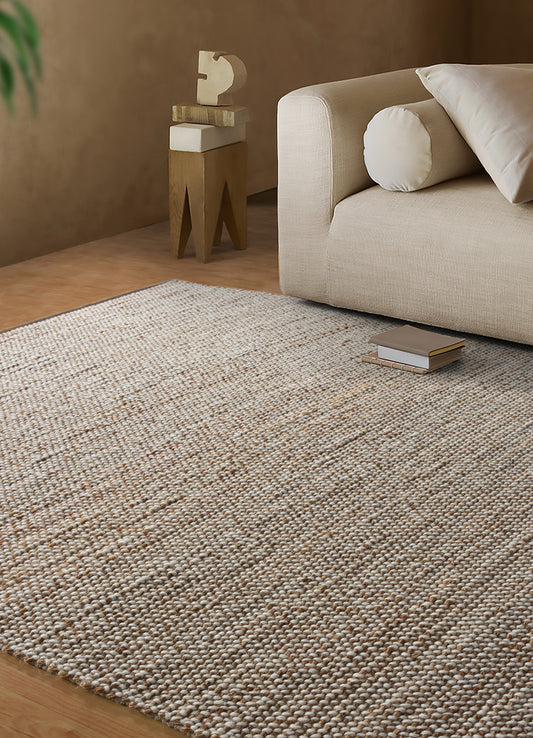 KERBEY RUG - Wool/Jute - Natural/Natural White - 250 X 400 Cm