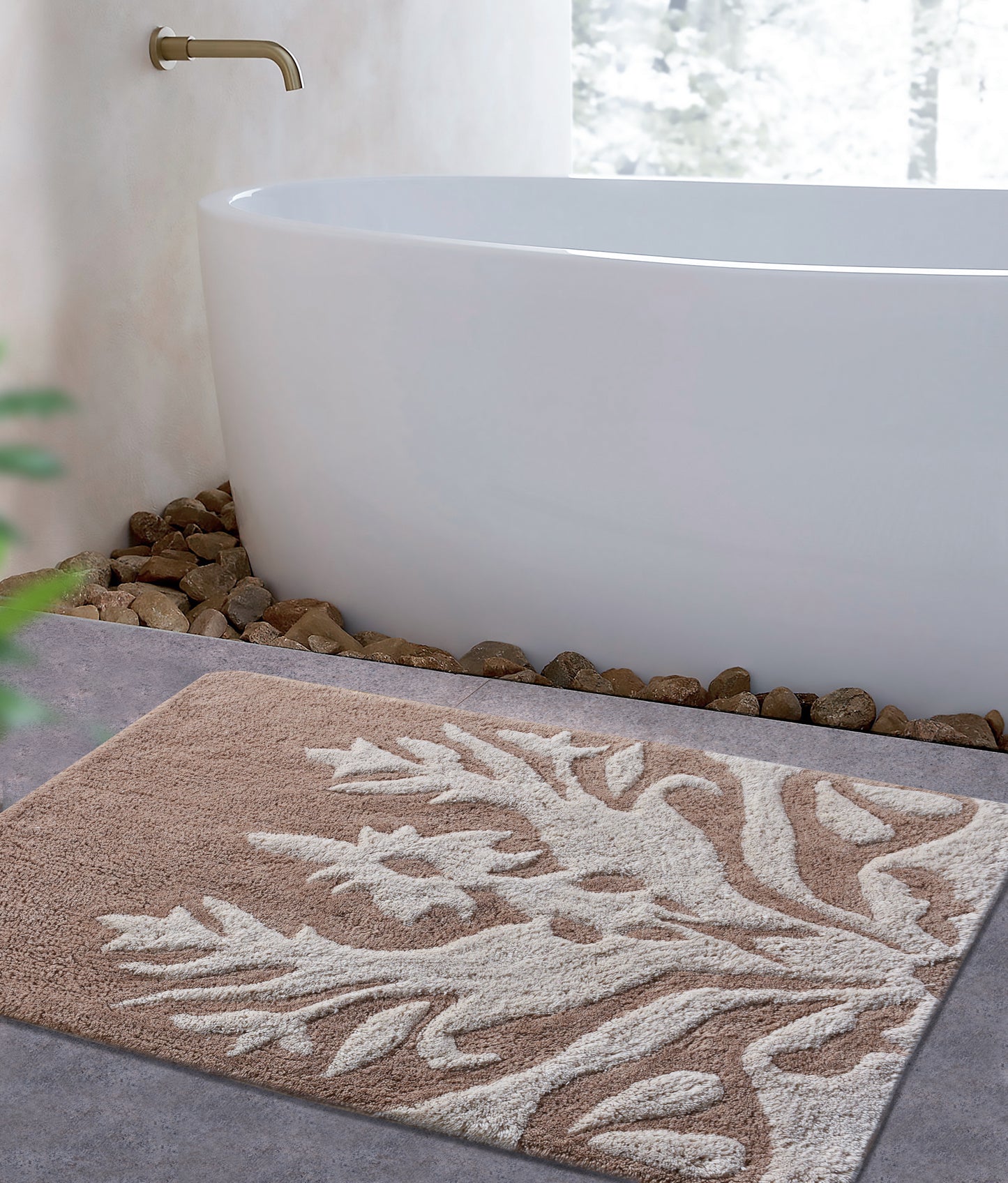 MACAT BATH RUG - BEIGE/IVORY - TABLE TUFTED - COTTON