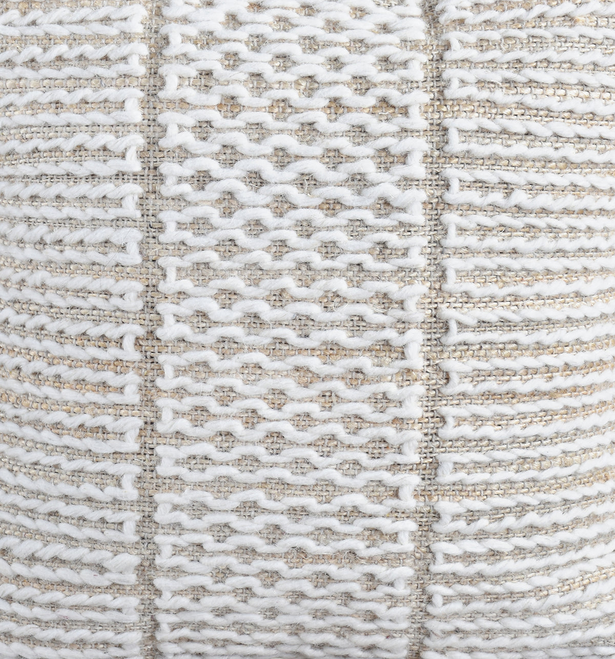 MUSHAWE CUSHION - JUTE/WOOL - IVORY - HANDWOVEN
