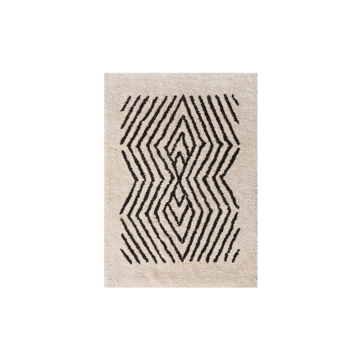 SERNA BATH RUG - IVORY/BROWN - TABLE TUFTED - COTTON