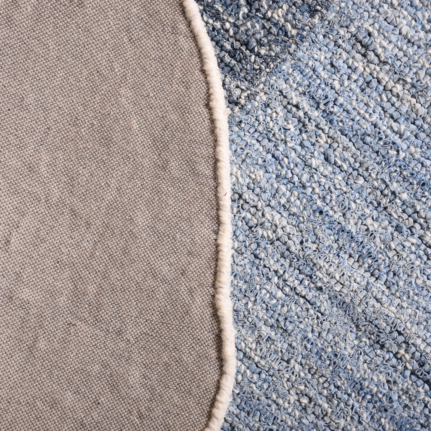 VINSON RUG - BLUE/IVORY - HAND TUFTED - WOOL/DENIM