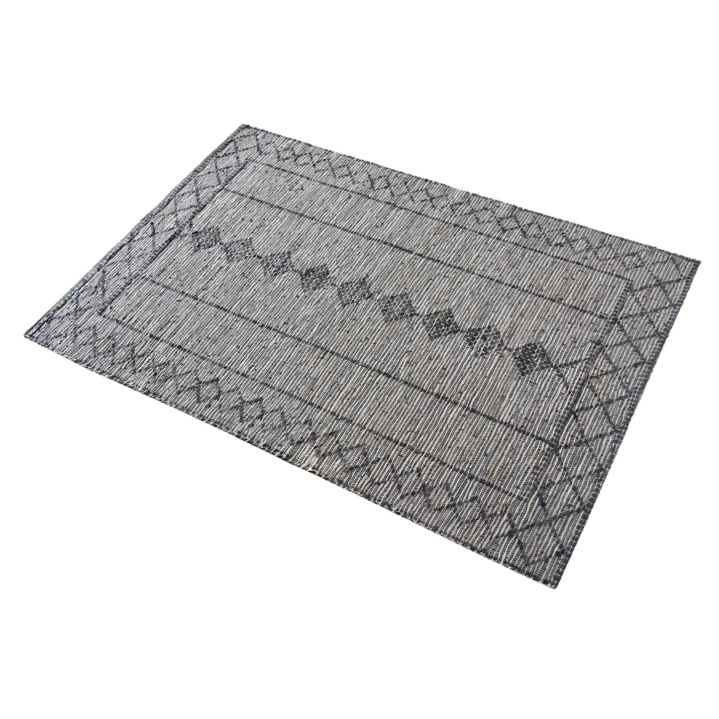 Area Rug, Bedroom Rug, Living Room Rug, Living Area Rug, Indian Rug, Office Carpet, Office Rug, Shop Rug Online, Leather, Hemp, Natural, Dark Brown, Pitloom, Flat Weave, diamond