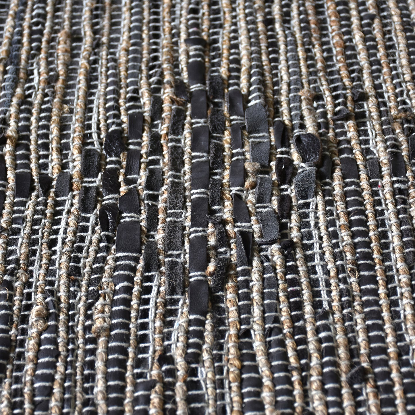 Area Rug, Bedroom Rug, Living Room Rug, Living Area Rug, Indian Rug, Office Carpet, Office Rug, Shop Rug Online, Leather, Hemp, Natural, Dark Brown, Pitloom, Flat Weave, diamond