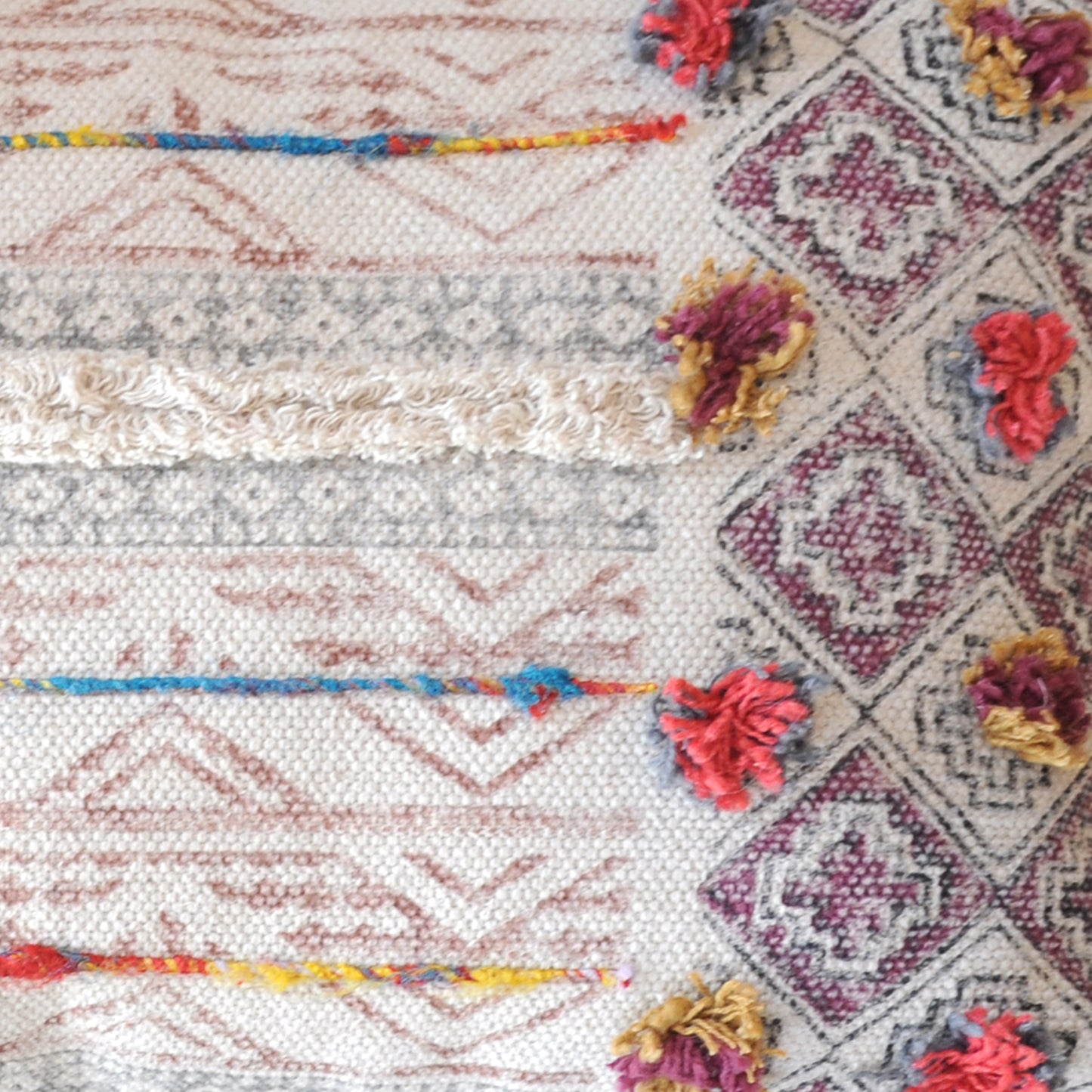 Adono Pillow, Cotton, Printed, Polyester, Multi, Pitloom, All Cut