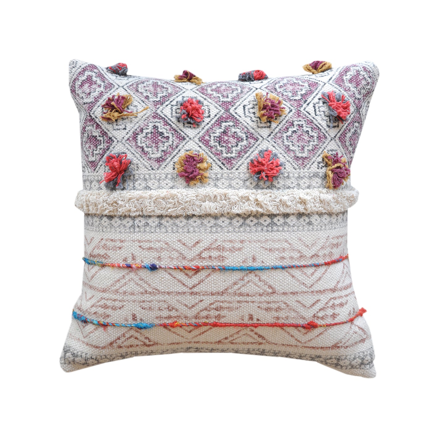Adono Pillow, Cotton, Printed, Polyester, Multi, Pitloom, All Cut