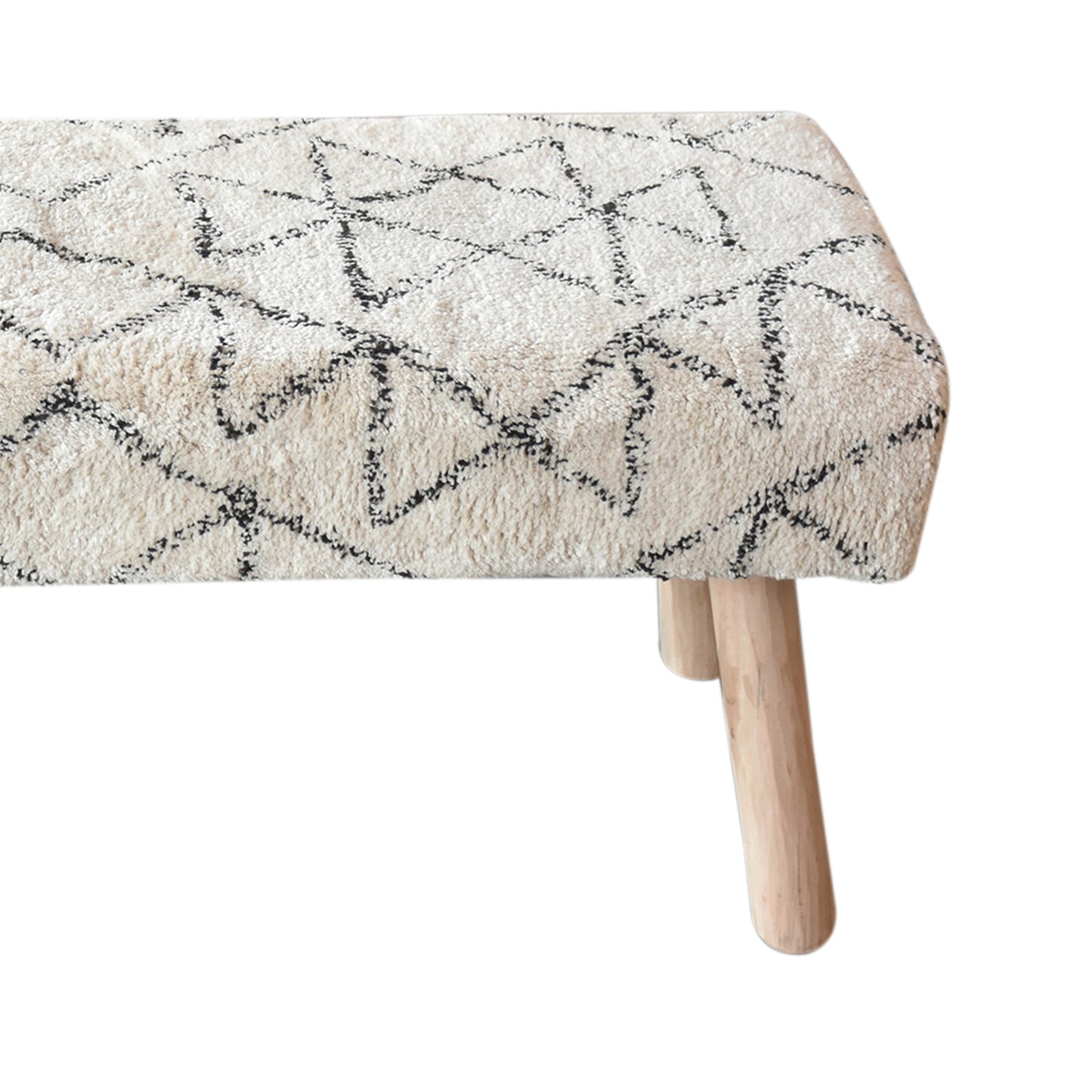 Agostin Bench, Cotton, Natural White, Charcoal, Bm Fn, All Cut