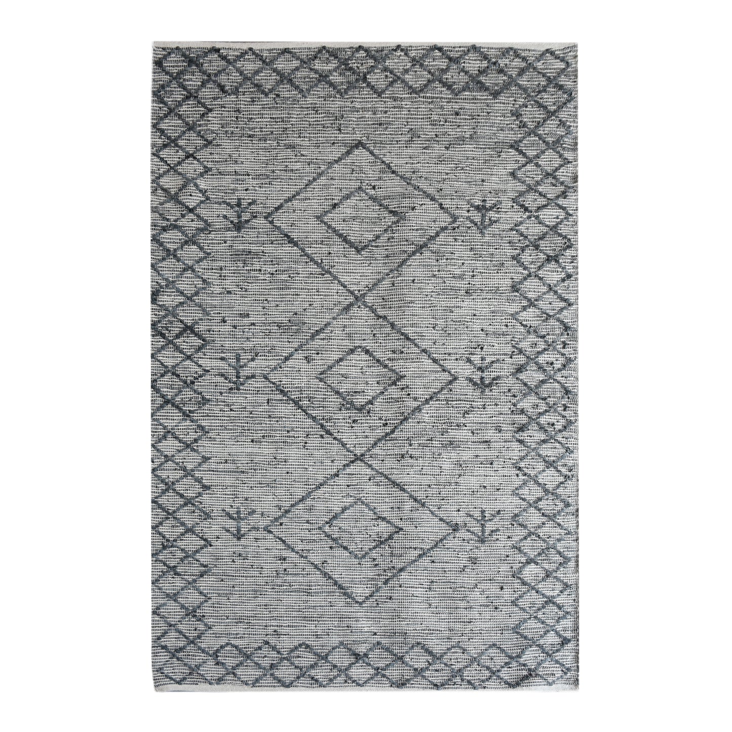 Area Rug, Bedroom Rug, Living Room Rug, Living Area Rug, Indian Rug, Office Carpet, Office Rug, Shop Rug Online, Leather, Grey, Pitloom, Flat Weave, diamond