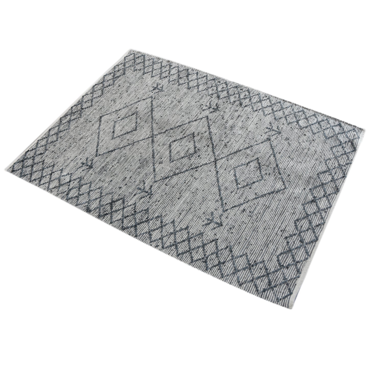 Area Rug, Bedroom Rug, Living Room Rug, Living Area Rug, Indian Rug, Office Carpet, Office Rug, Shop Rug Online, Leather, Grey, Pitloom, Flat Weave, diamond