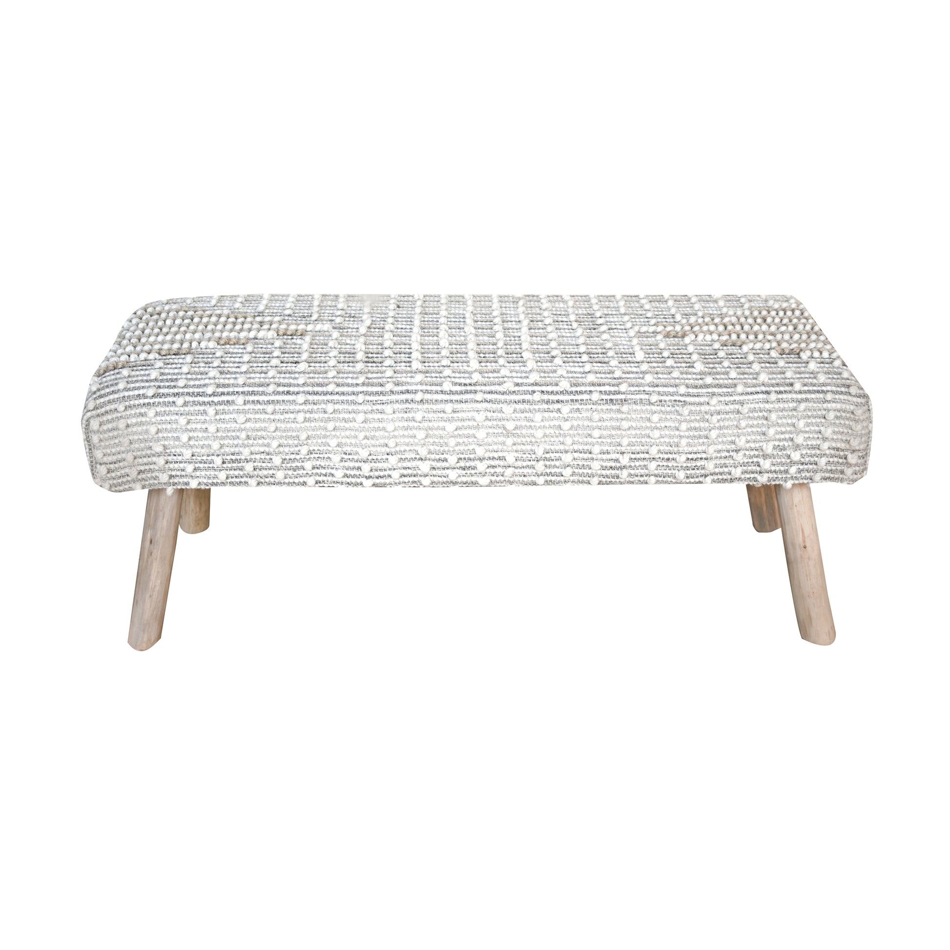 Alden Bench, Wool, Natural, Pitloom, All Loop