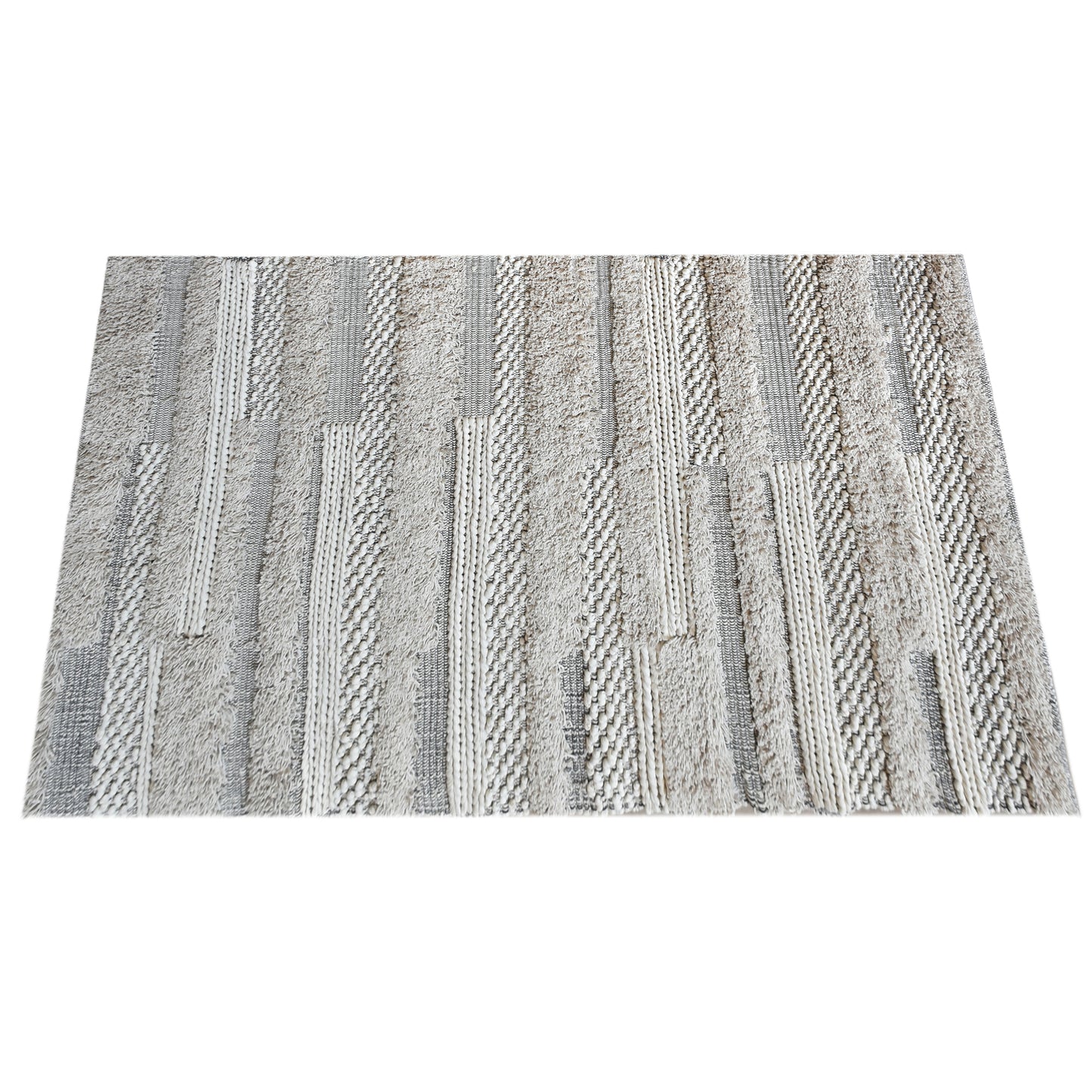 Area Rug, Bedroom Rug, Living Room Rug, Living Area Rug, Indian Rug, Office Carpet, Office Rug, Shop Rug Online, Cotton, Rag, Natural White, Pitloom, Cut And Loop, textured