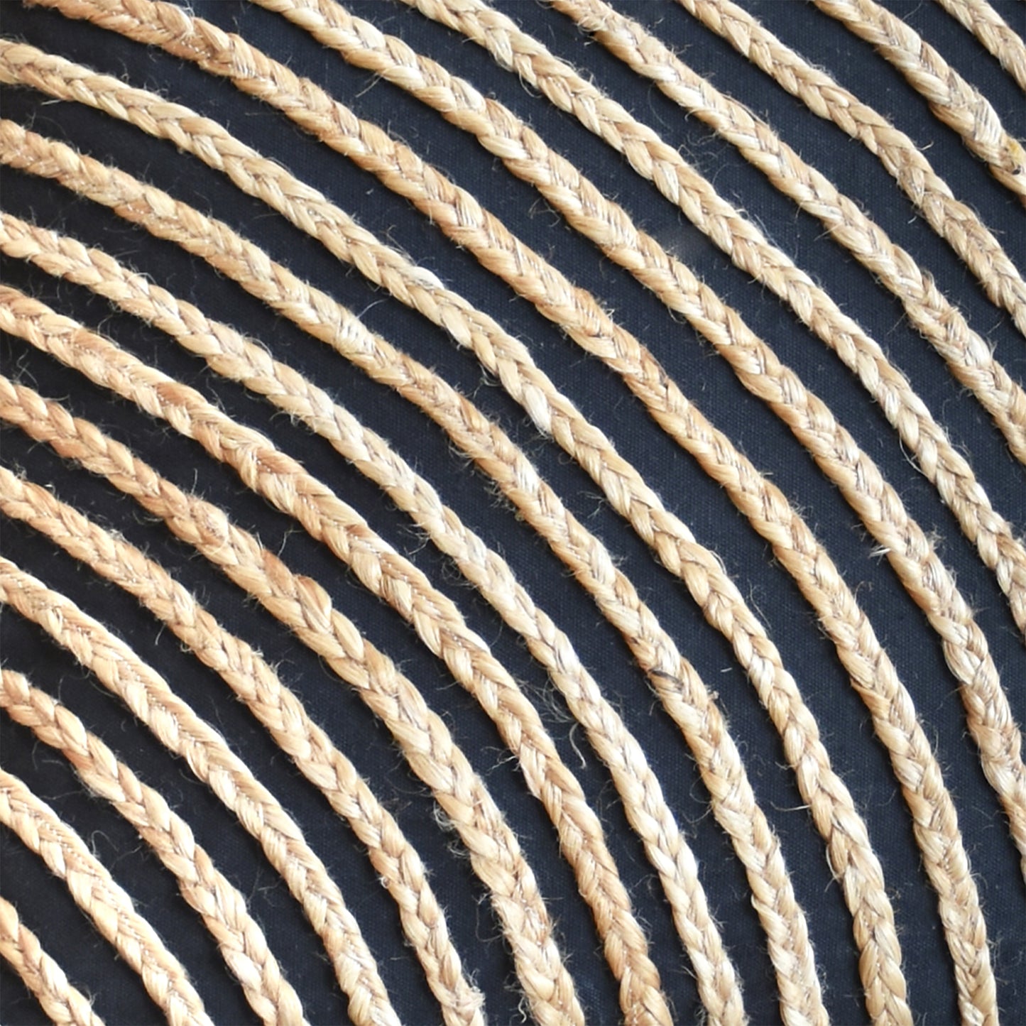 Amaka Pillow, Hemp, Cotton, Natural, Charcoal, Hm Stitching, Flat Weave