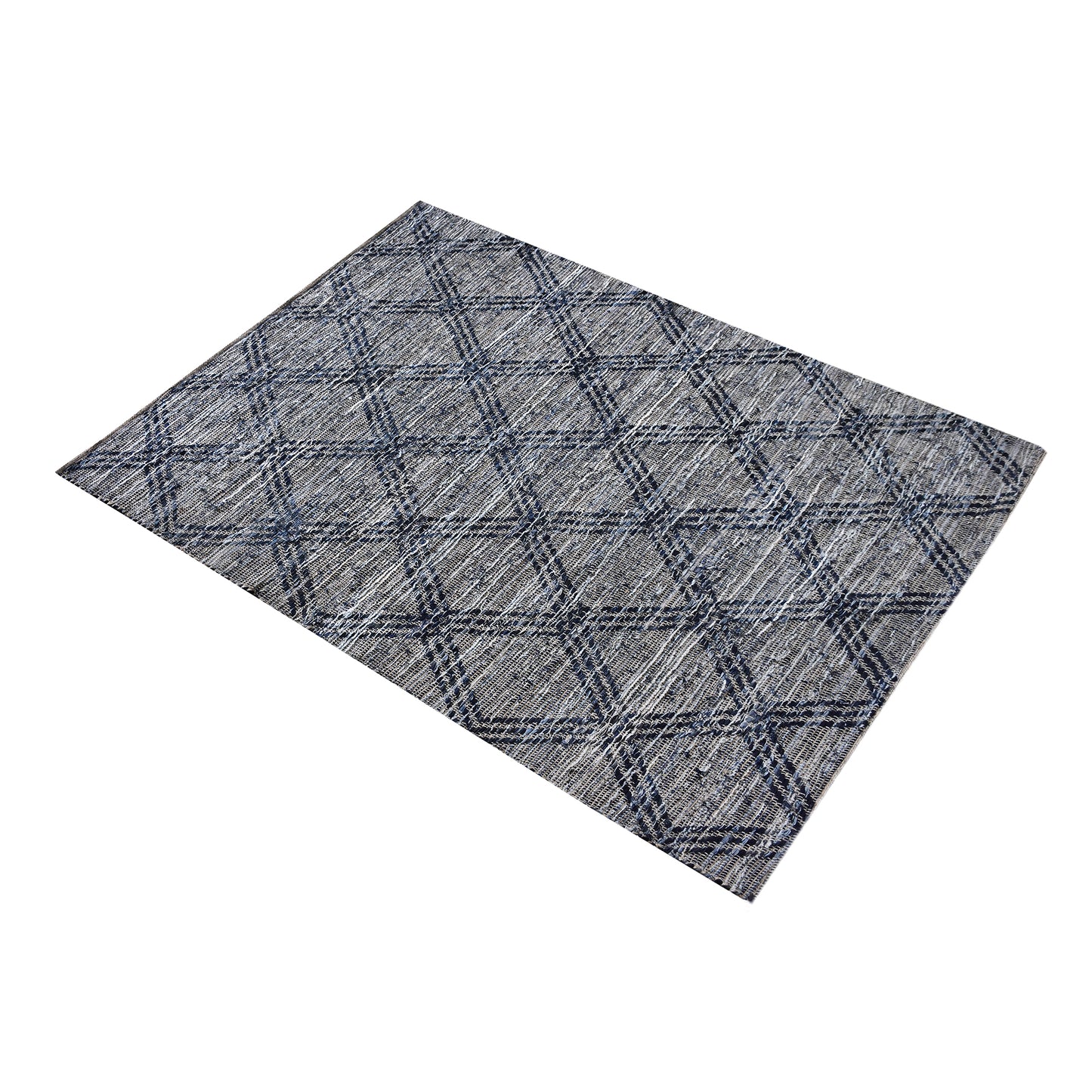 Area Rug, Bedroom Rug, Living Room Rug, Living Area Rug, Indian Rug, Office Carpet, Office Rug, Shop Rug Online, Recycled Denim, Hemp, Navy, diamond