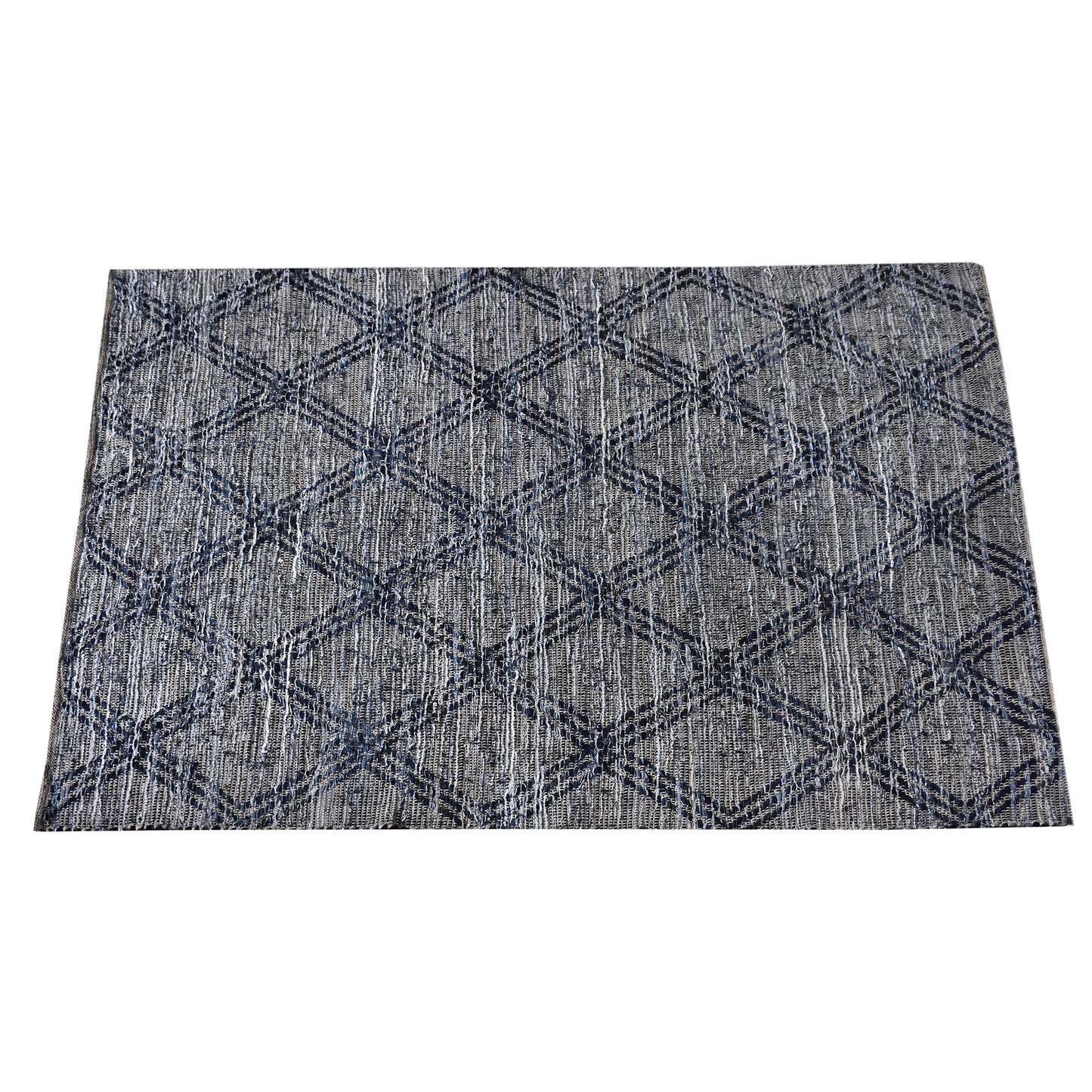 Area Rug, Bedroom Rug, Living Room Rug, Living Area Rug, Indian Rug, Office Carpet, Office Rug, Shop Rug Online, Recycled Denim, Hemp, Navy, diamond