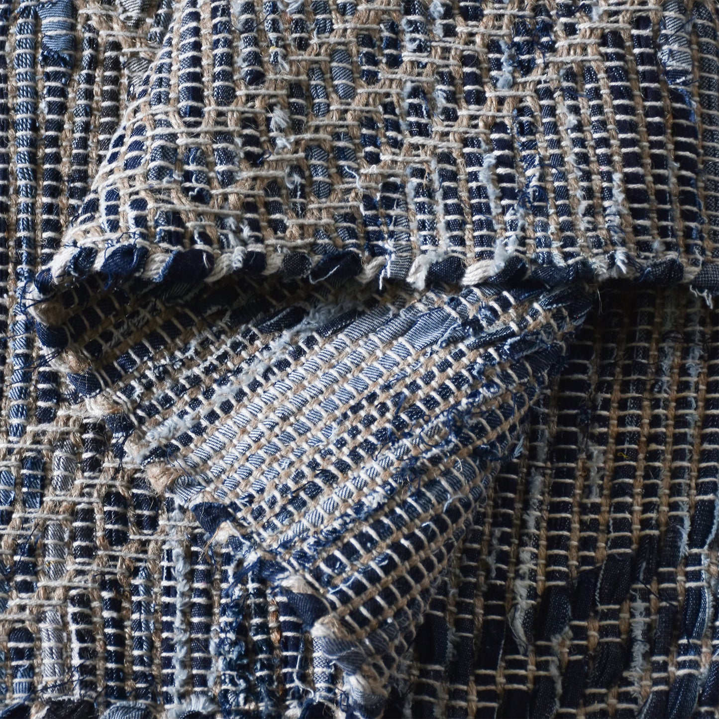 Area Rug, Bedroom Rug, Living Room Rug, Living Area Rug, Indian Rug, Office Carpet, Office Rug, Shop Rug Online, Recycled Denim, Hemp, Navy, diamond