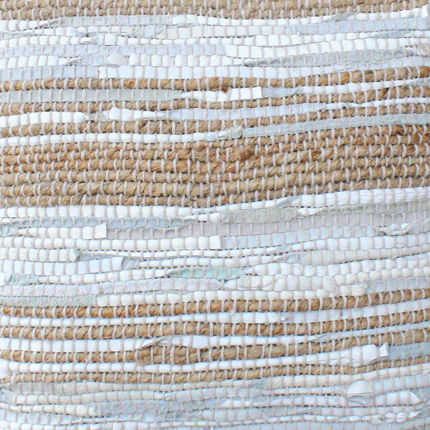 Amela Pillow, Hemp, Leather, Natural White, Natural, Pitloom, Flat Weave