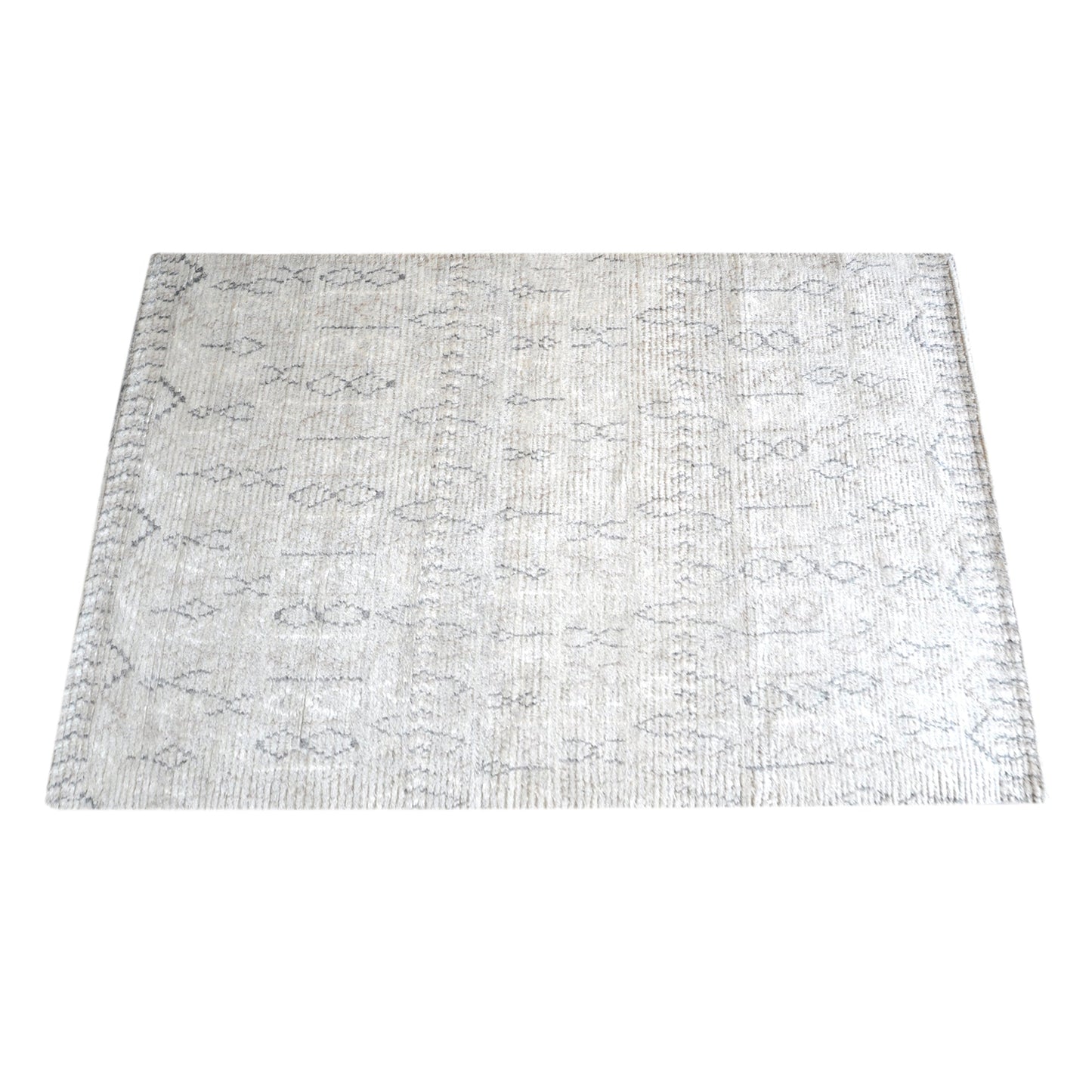 Area Rug, Bedroom Rug, Living Room Rug, Living Area Rug, Indian Rug, Office Carpet, Office Rug, Shop Rug Online, Wool, Viscose, Natural White, Grey, Hand knotted, All Cut, Traditional