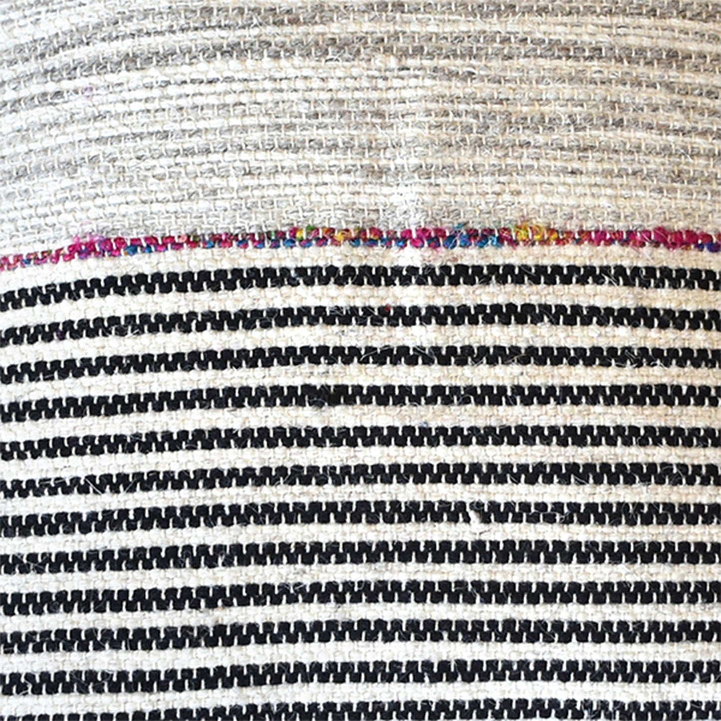 Arta Pillow , Hemp, Wool, Recycled Fabric, Natural, Charcoal, Multi, Pitloom / All Loop