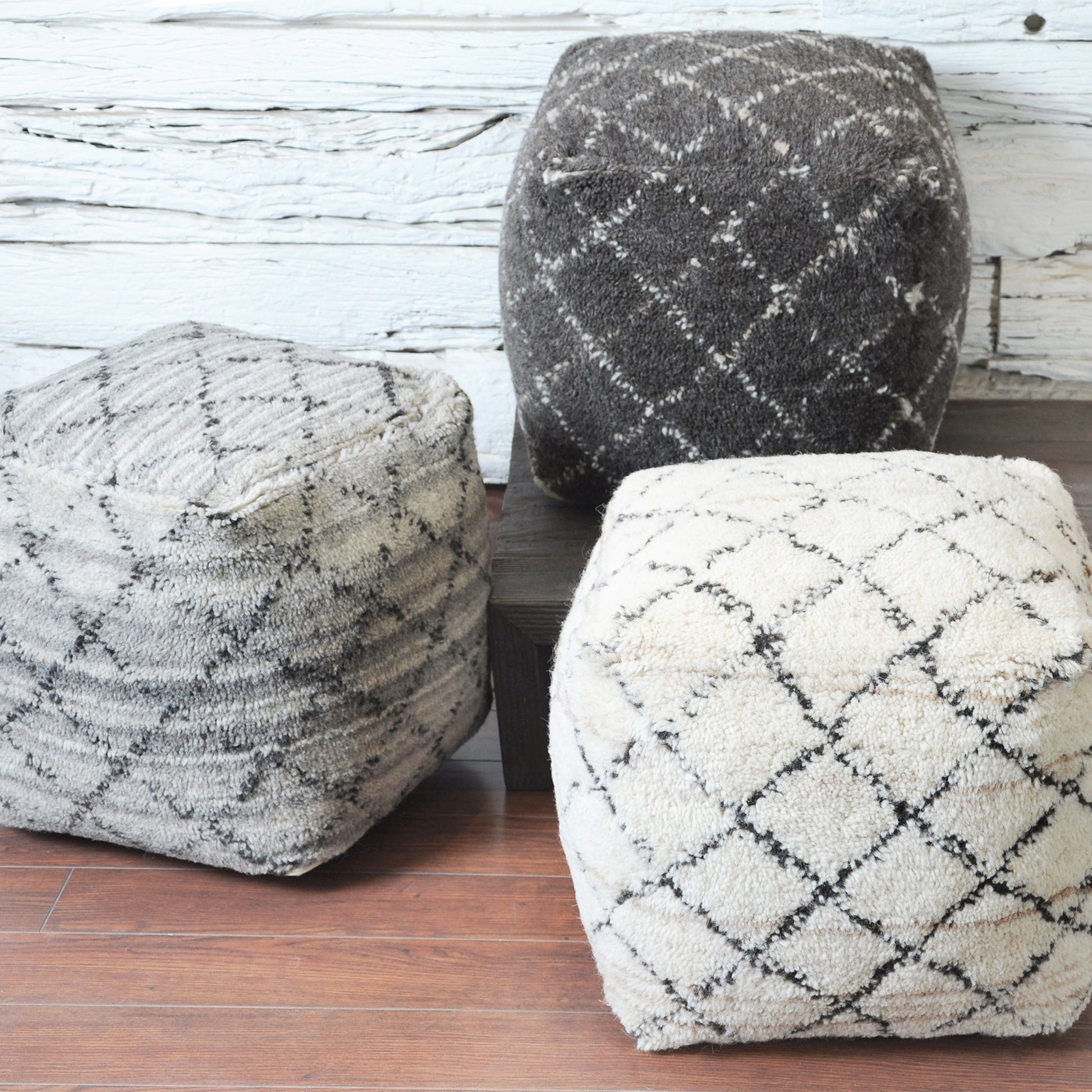 Azara Pouf , Wool, Bm Sn, All Cut
