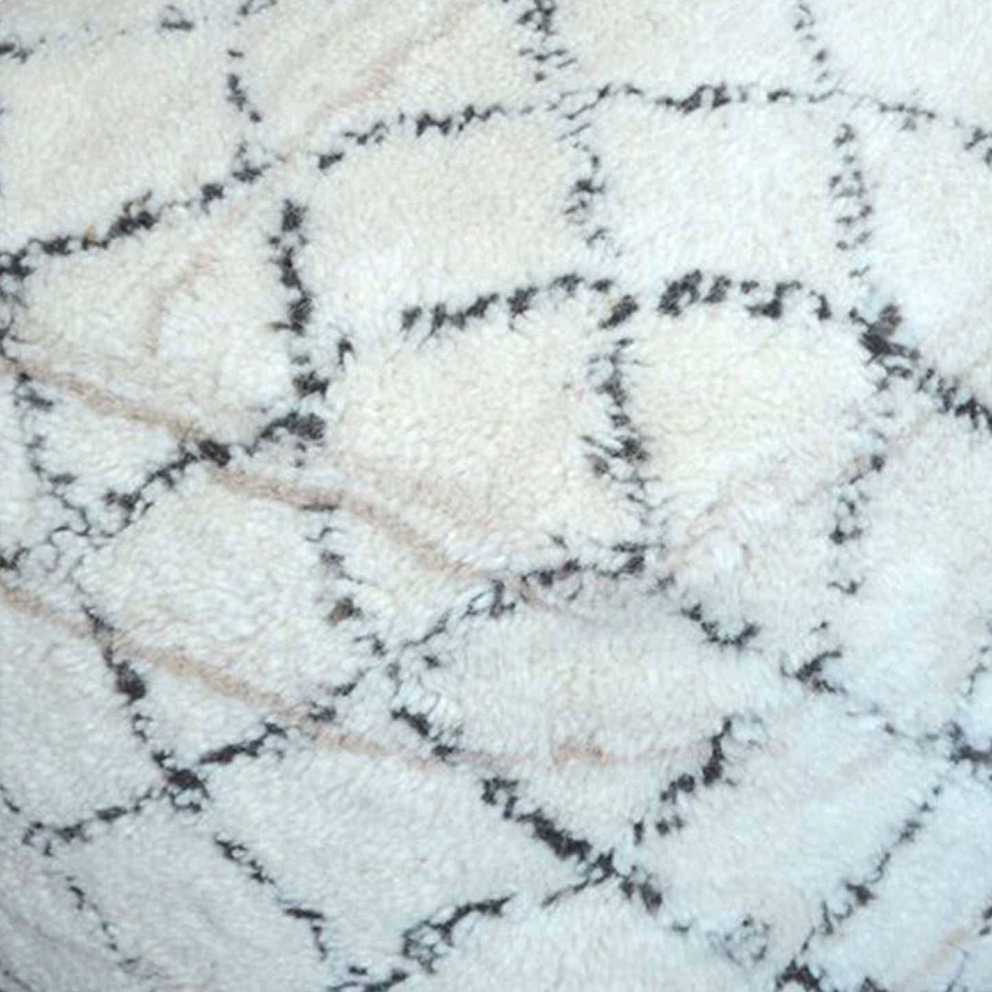 Azara Pouf , Wool, Natural White, Bm Sn, All Cut