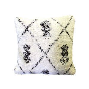 Betan Pillow, Cotton, Natural White, Charcoal
