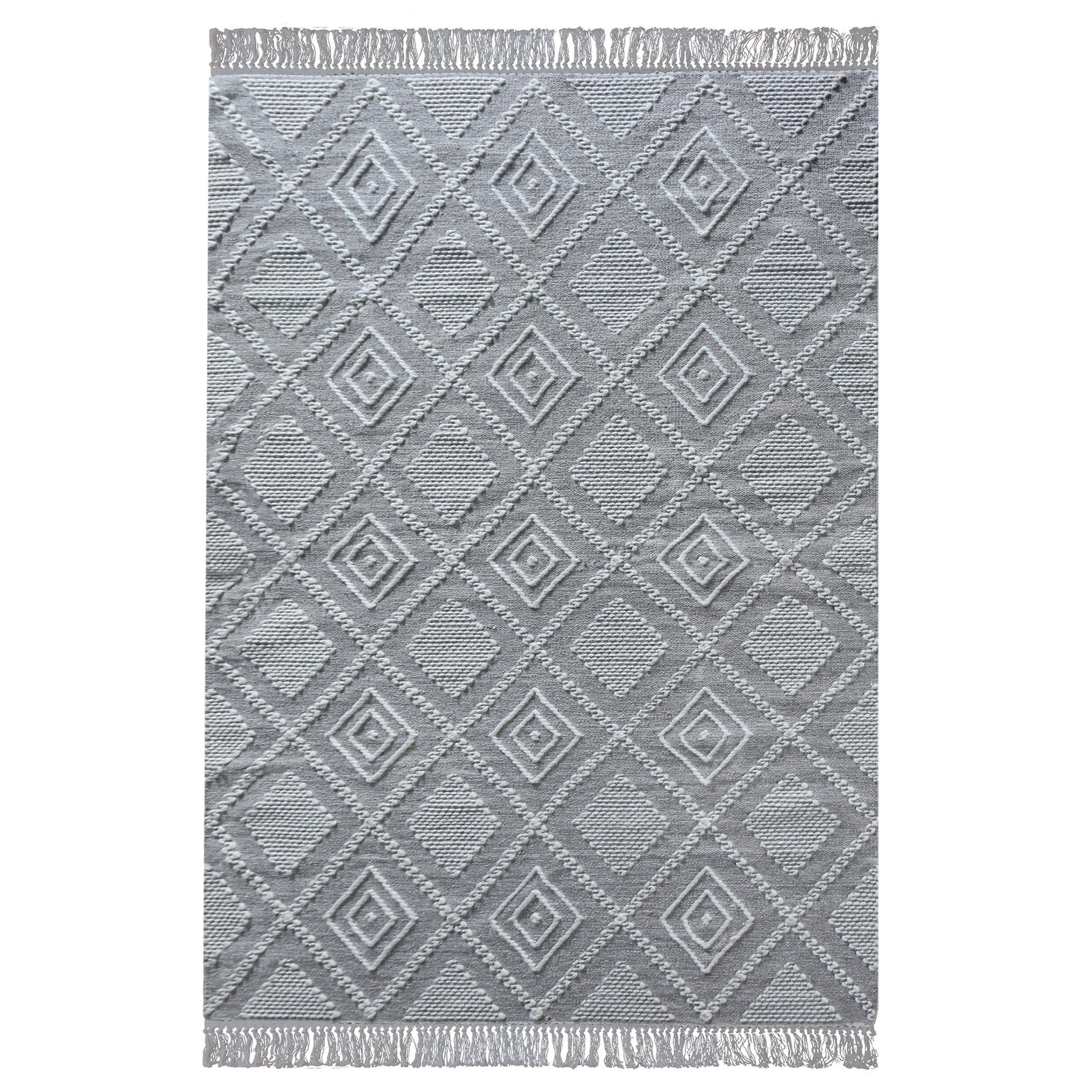 Area Rug, Bedroom Rug, Living Room Rug, Living Area Rug, Indian Rug, Office Carpet, Office Rug, Shop Rug Online, Wool, Cotton, Grey, Natural White, Pitloom, Flat Weave, Geometrical