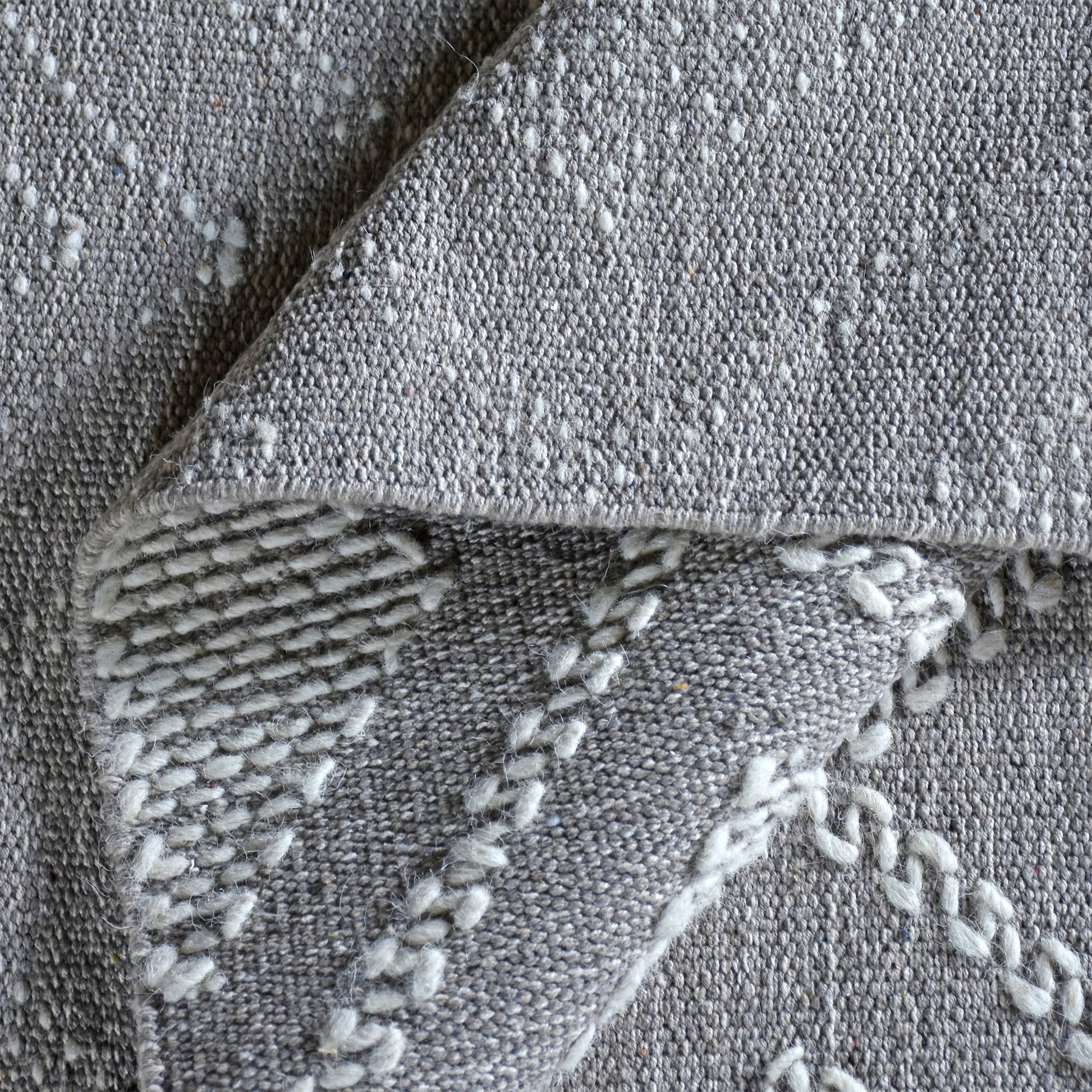 Area Rug, Bedroom Rug, Living Room Rug, Living Area Rug, Indian Rug, Office Carpet, Office Rug, Shop Rug Online, Wool, Cotton, Grey, Natural White, Pitloom, Flat Weave, Geometrical