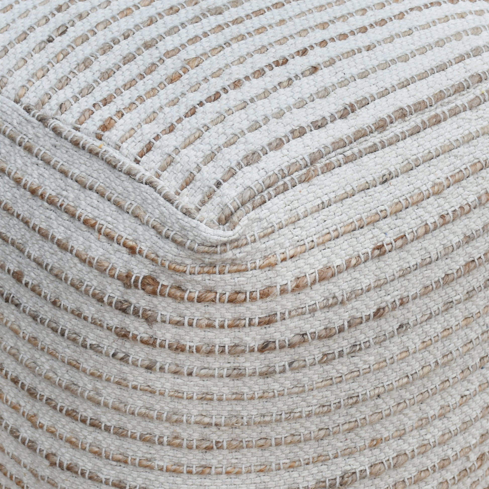 Blancos Pouf, Hemp, Cotton, Natural, Pitloom, Flat Weave