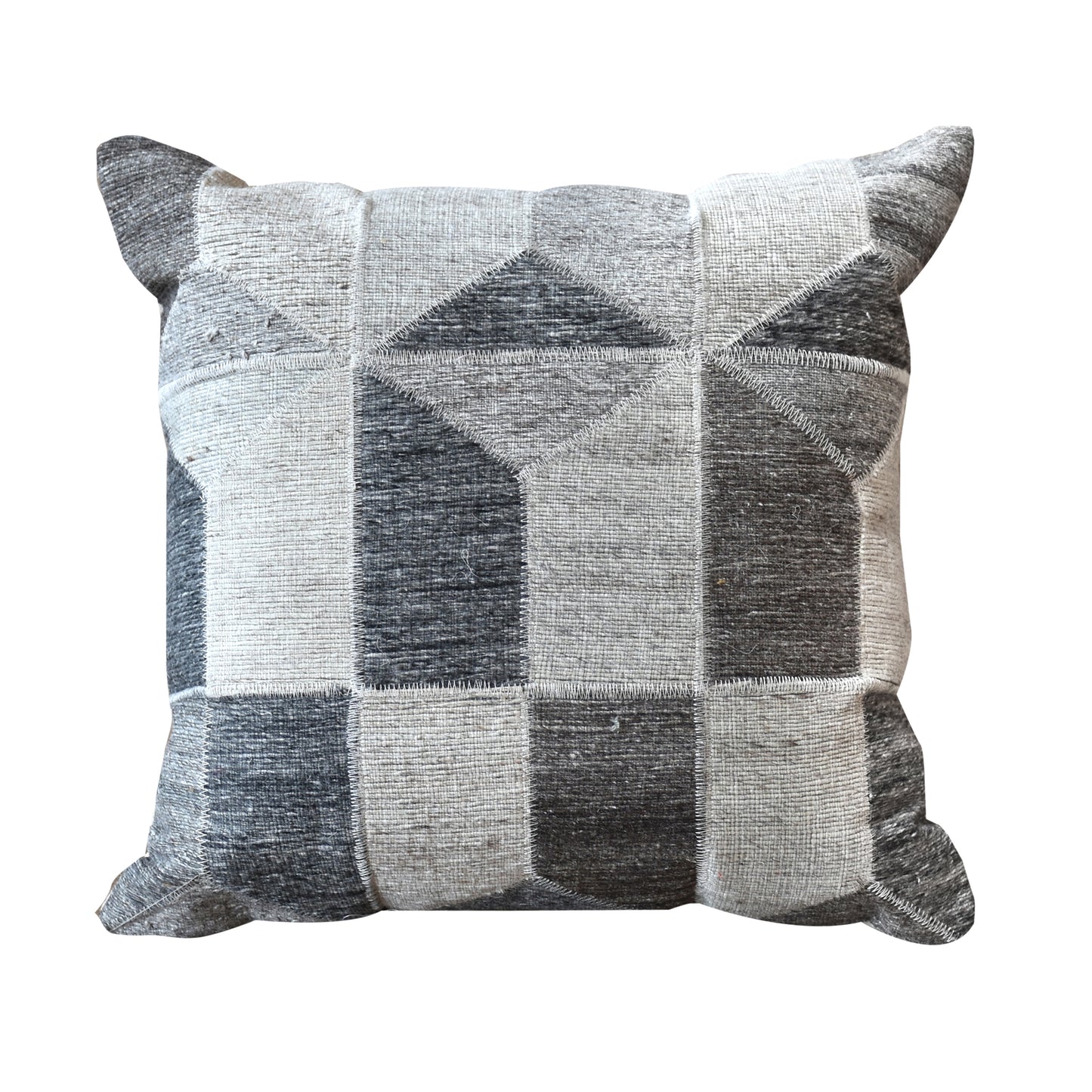 Breda Pillow, Wool, Viscose, Pearl Grey