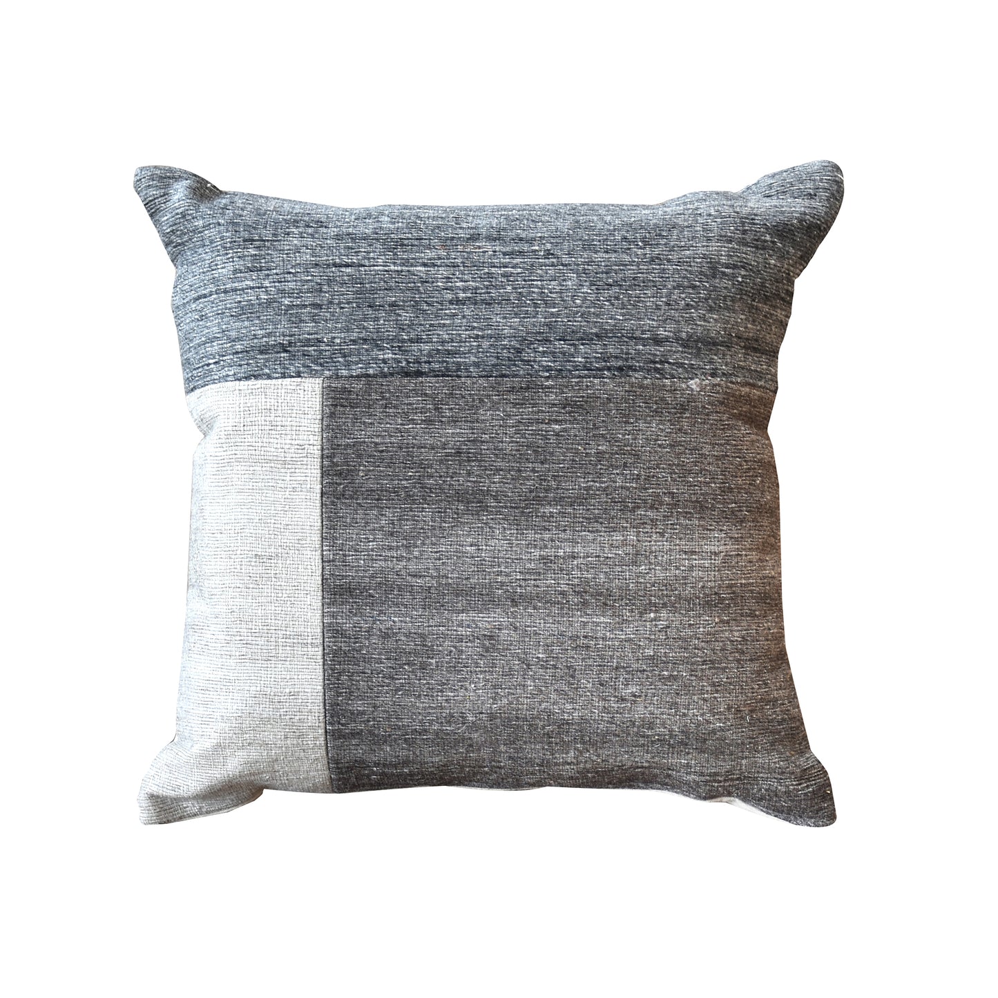 Buffy Pillow, Wool, Viscose, Grey, Natural