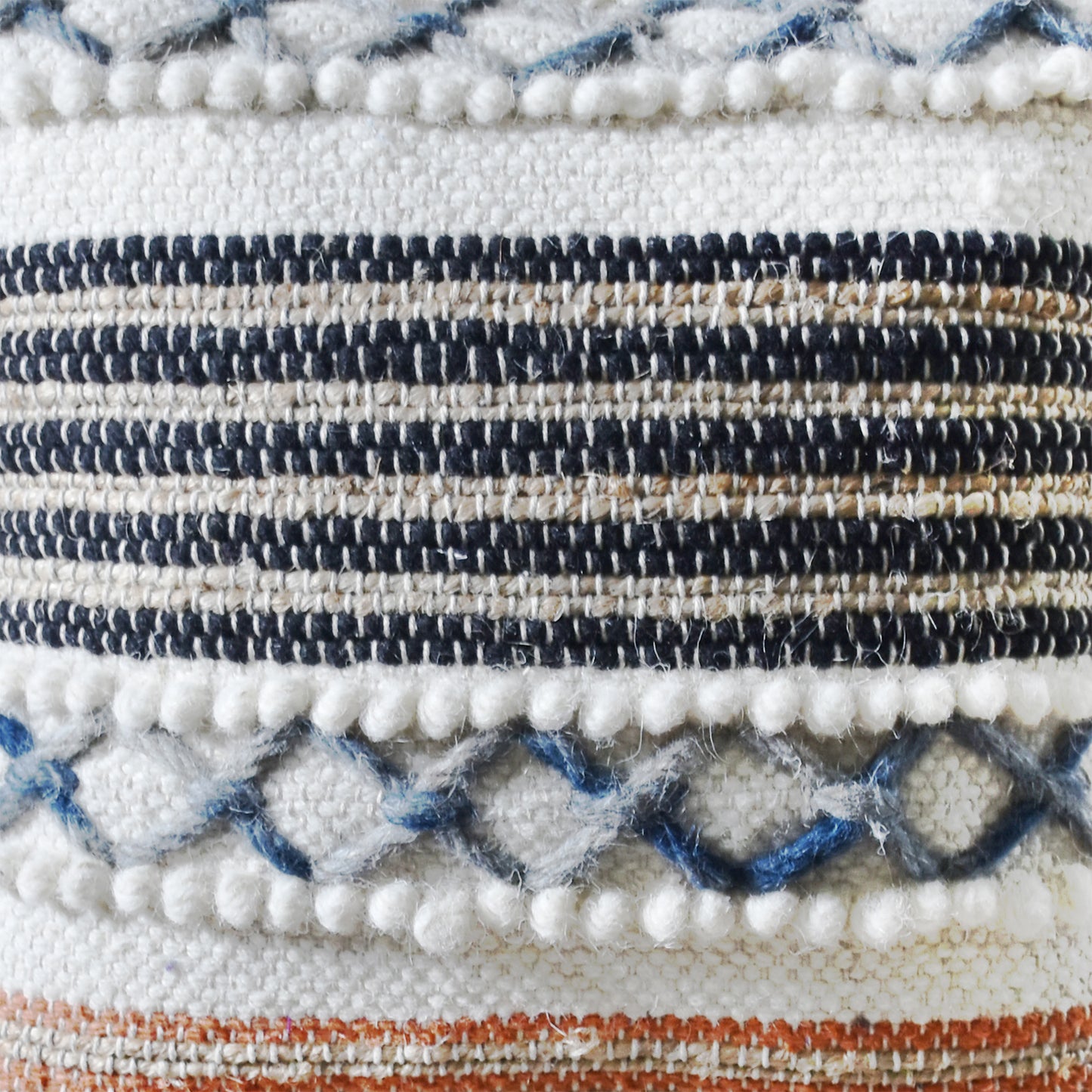 Callery Pillow, Wool, Jute, Natural, Terra, Blue, Pitloom, All Loop