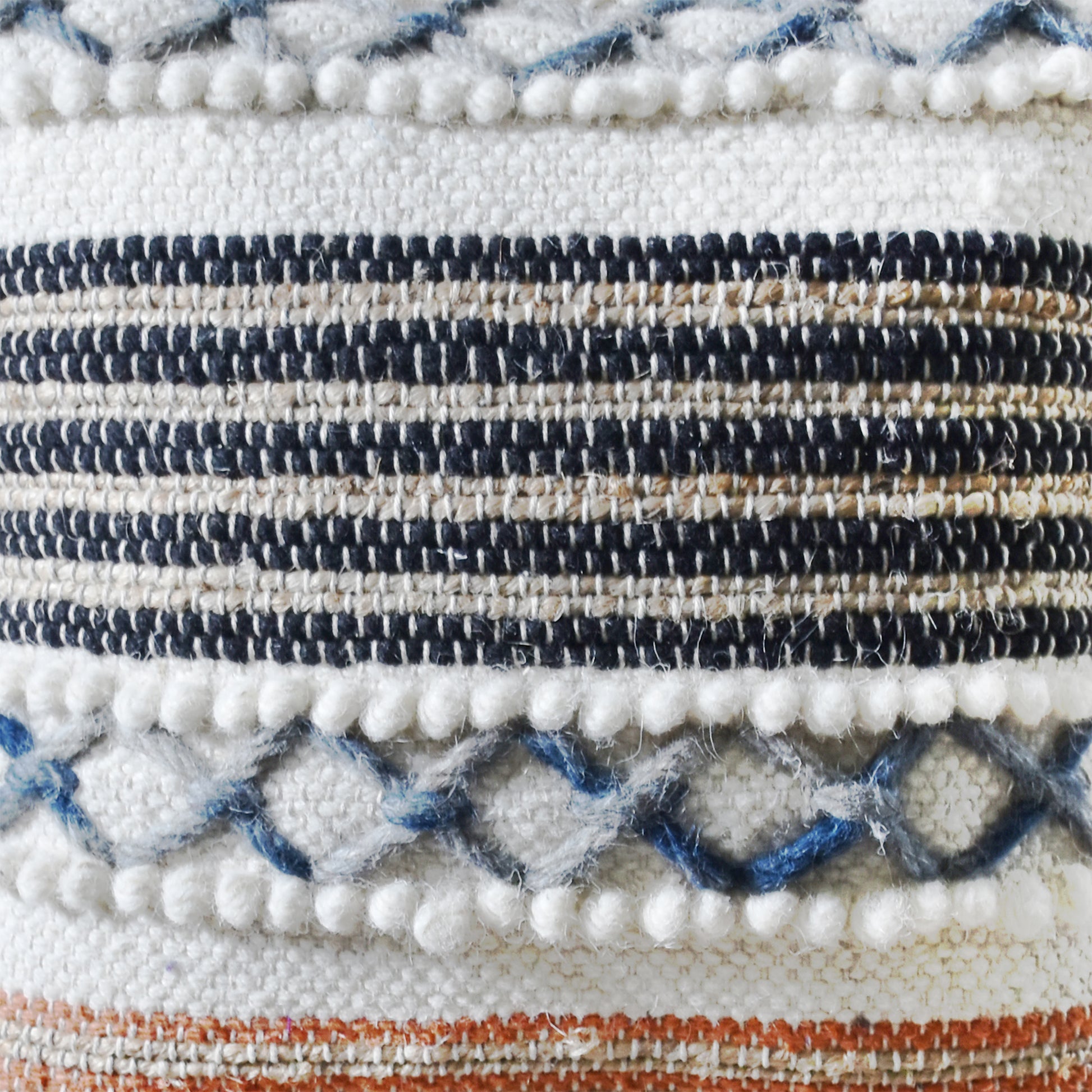 Callery Pillow, Wool, Jute, Natural, Terra, Blue, Pitloom, All Loop